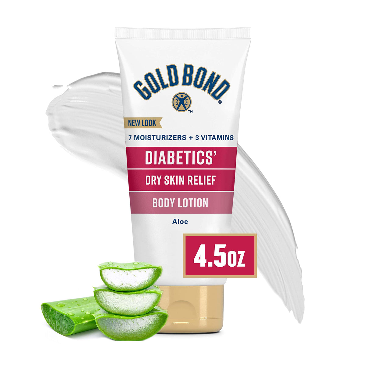 Gold Bond Diabetics' Dry Skin Relief Body Lotion, 4.5 oz., With Aloe to Moisturize & Soothe