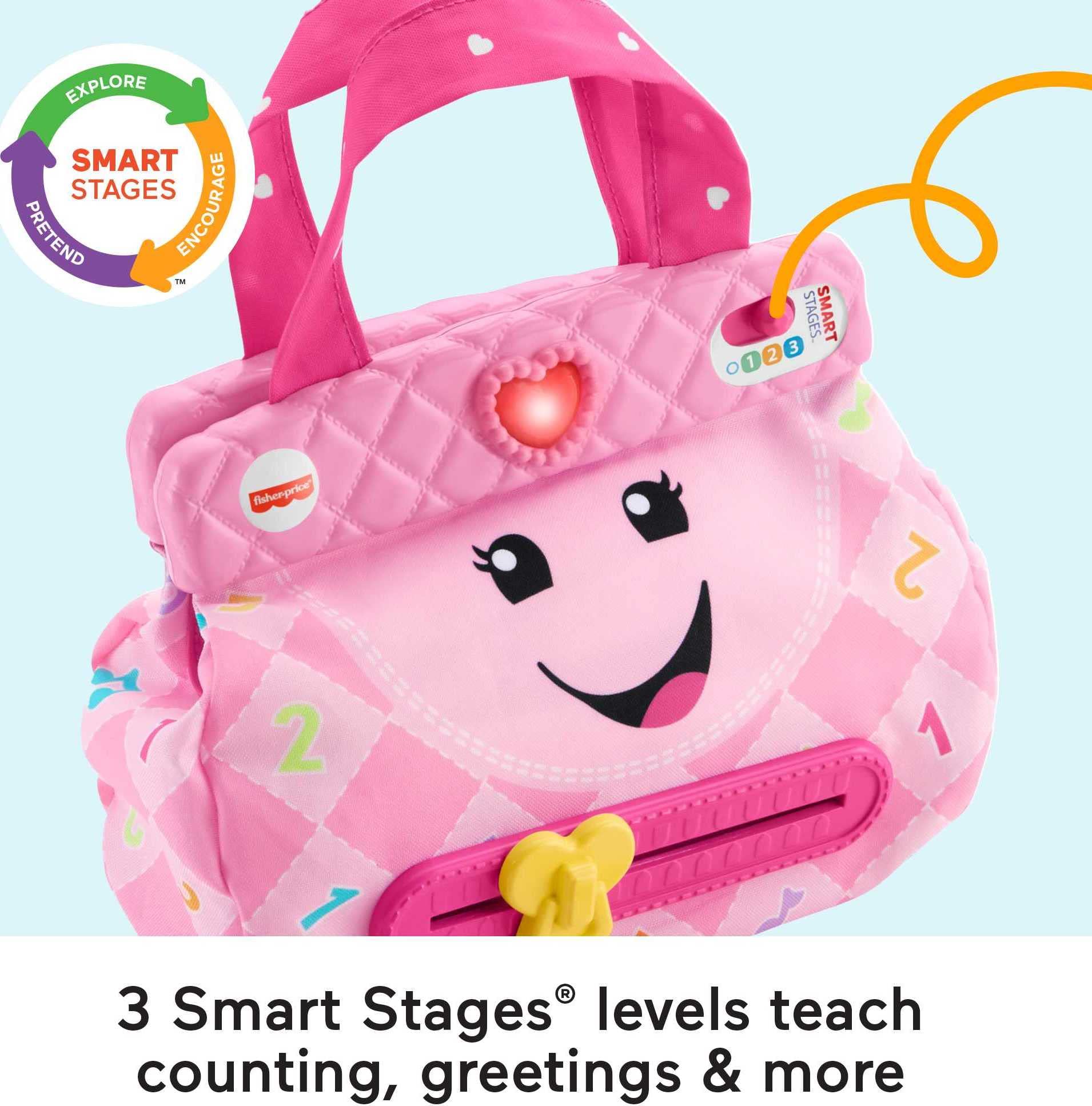 Fisher-Price Baby & Toddler Toy Laugh & Learn My Smart Purse with Lights & Smart Stages Learning Songs for Infants Ages 6+ Months