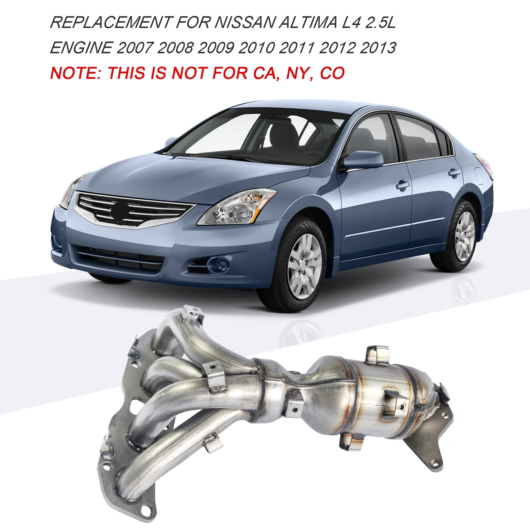 JDMSPEED New Exhaust Manifold with Gasket Replacement for Nissan Altima L4 2.5L 2007 2008 2009 2010 2011 2012 2013 Replaces 674-933 140E2-JA02E 140E2-ZX31E