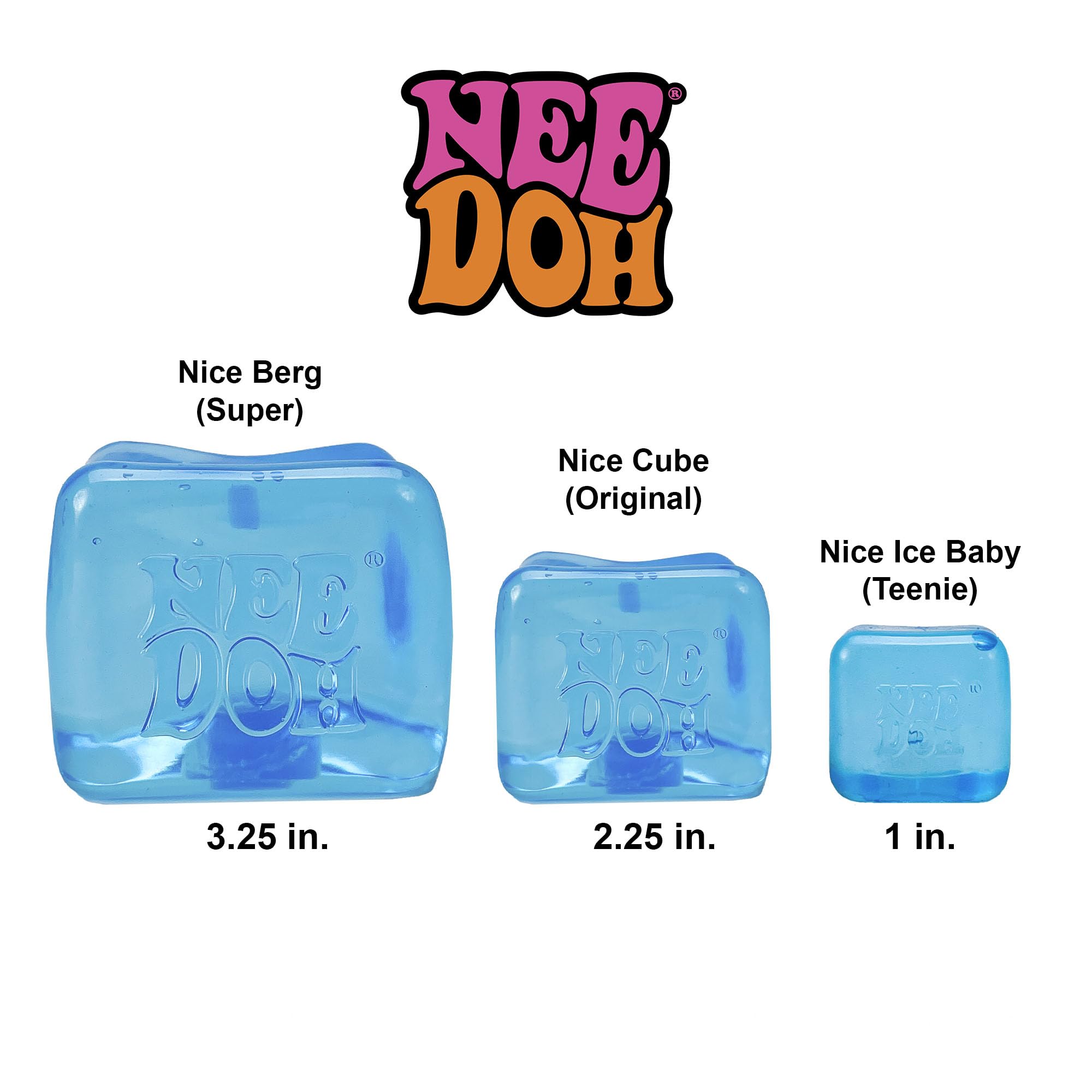 Schylling NeeDoh Nice Ice Baby - Sensory Squeeze Toy - Super Solid Squish - 1.25" Wide - Color May Vary (Pack of 1)