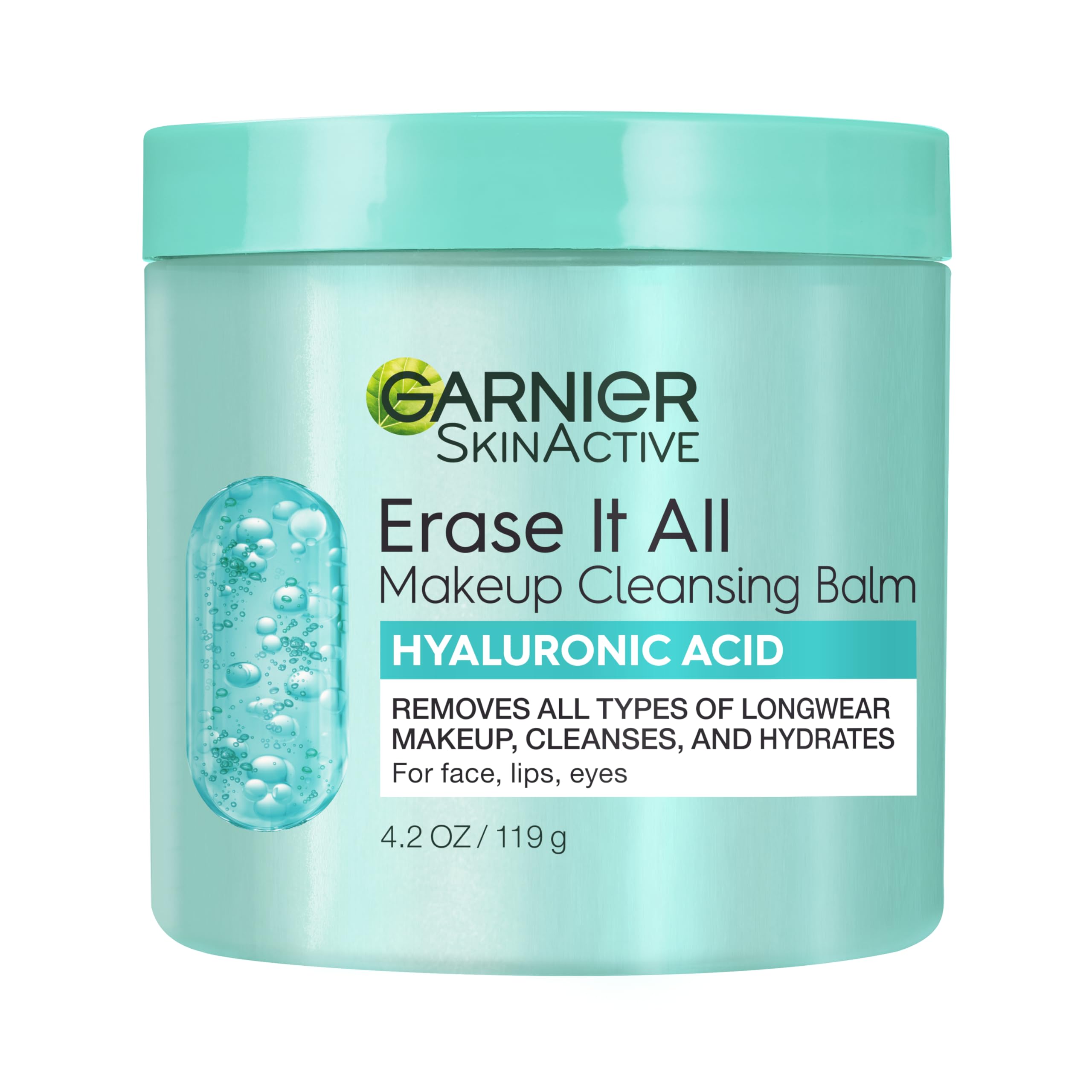 Garnier Erase It All Makeup Cleansing Balm with Hyaluronic Acid, Replumping Facial Cleanser and Makeup Remover, 4.2 Oz