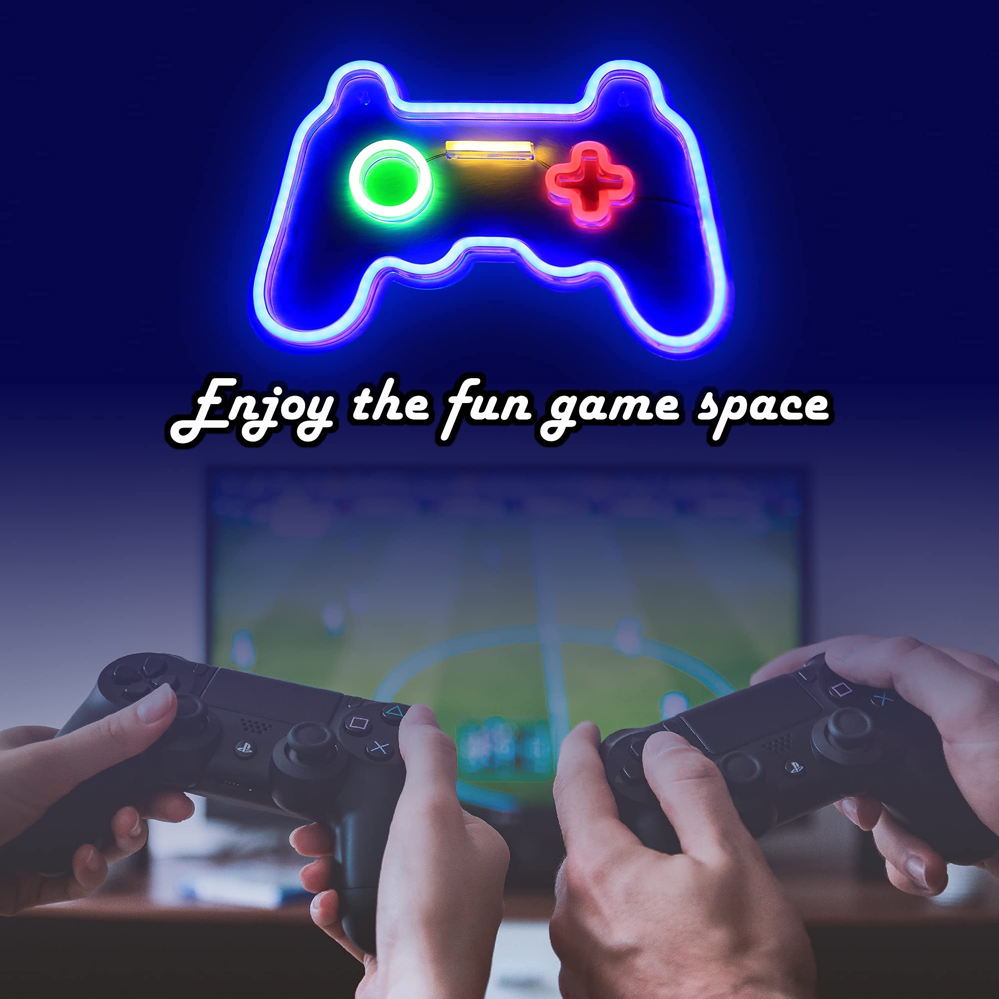 Gamepad Neon Sign 16" x 11", Xmas Gifts for Teen Boys, USB Powered Light Up LED Signs, Christmas Teenage Boy Gifts Ideas, Teen Boys Gift Ideas, Gifts for Teenage Boys, Teenager Gifts for Christmas