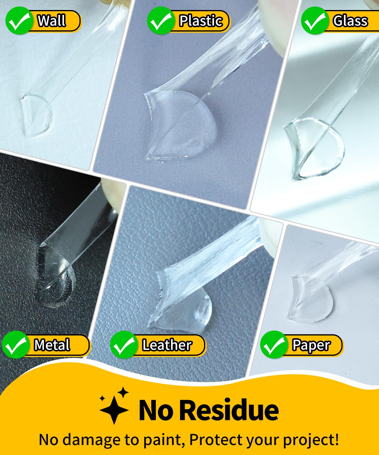 PHIXBEAR Upgraded Removable Mounting Putty with Pull Tab, Double Sided Adhesive Dots, No Trace Tape Sticky Tack Dots for Picture Crafts, 320 Pcs 0.31" x 0.51"