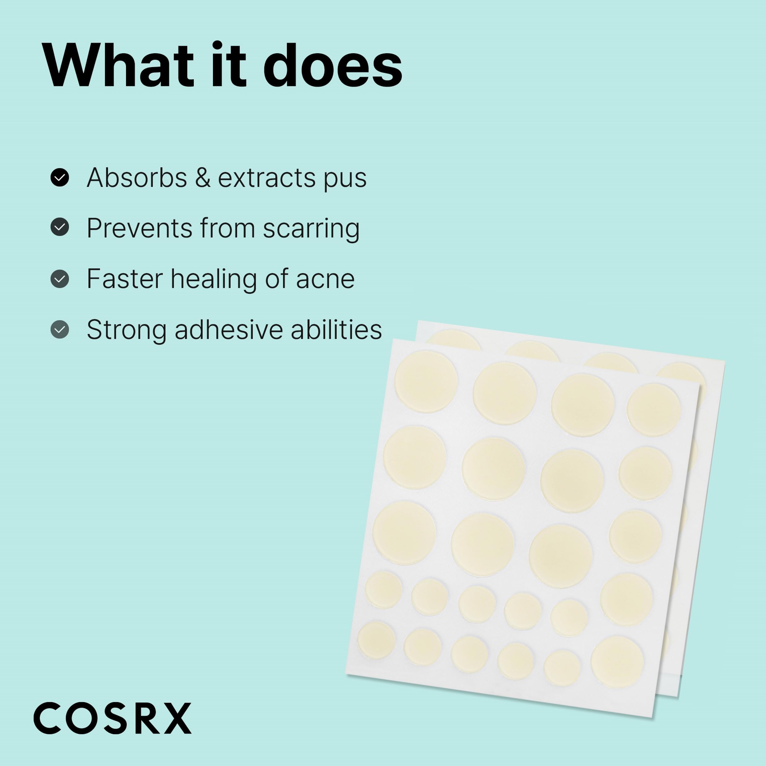 COSRX Acne Pimple Patch Absorbing Hydrocolloid Original 3 Size Patches for Blemishes and Zits Cover, Spot Stickers for Face and Body, Not Tested on Animals