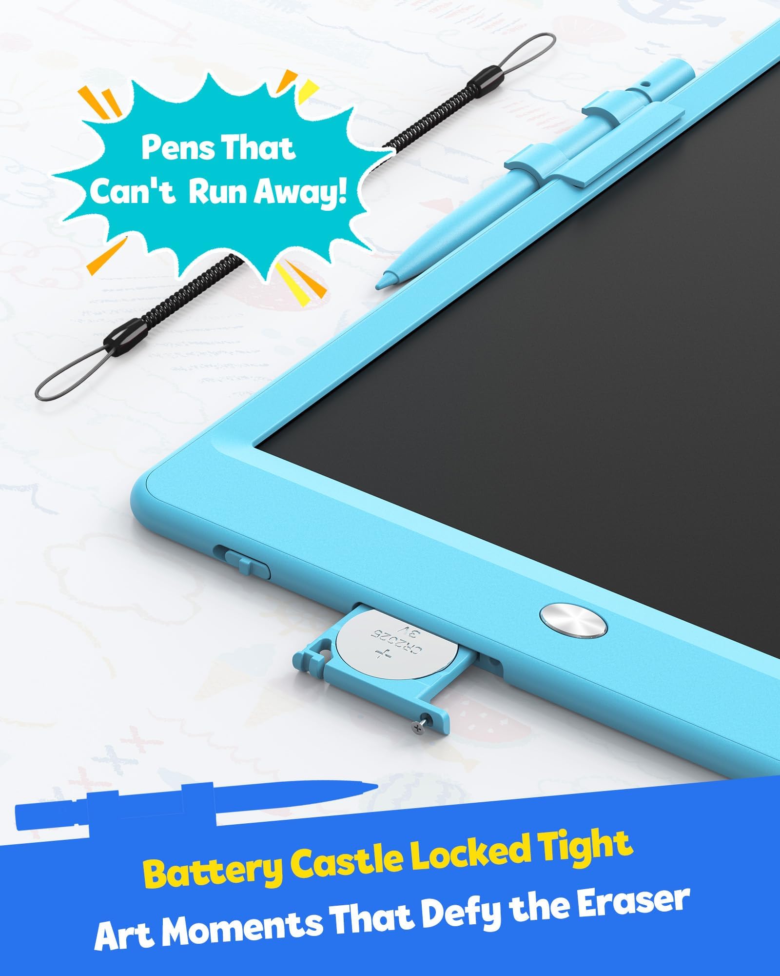 TEKFUN LCD Writing Tablet for Kids, 10-inch Coloring Drawing Pad, Mess Free Doodle Board, Easter Gifts for Boys and Toddlers, Toys for 3 4 5 6 7 8 Year Old Girls(Blue)