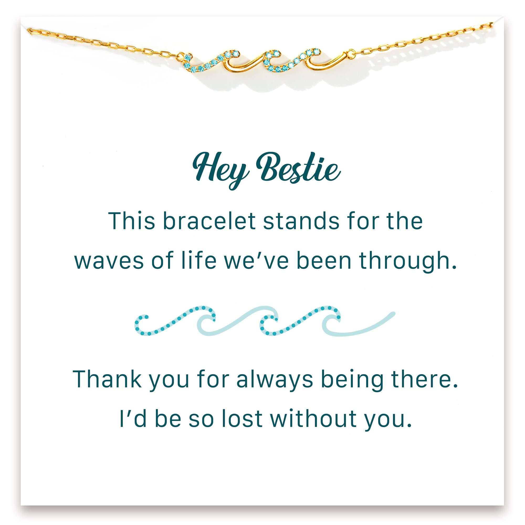 STORYJEWELLERY Friend Gifts for Women, Birthday Gifts for Women Friendship, Wave Bracelet for Friends, Gift for Friends Female, Bestie Gifts for Women, Bff Gifts, Christmas Gifts for Best Friend