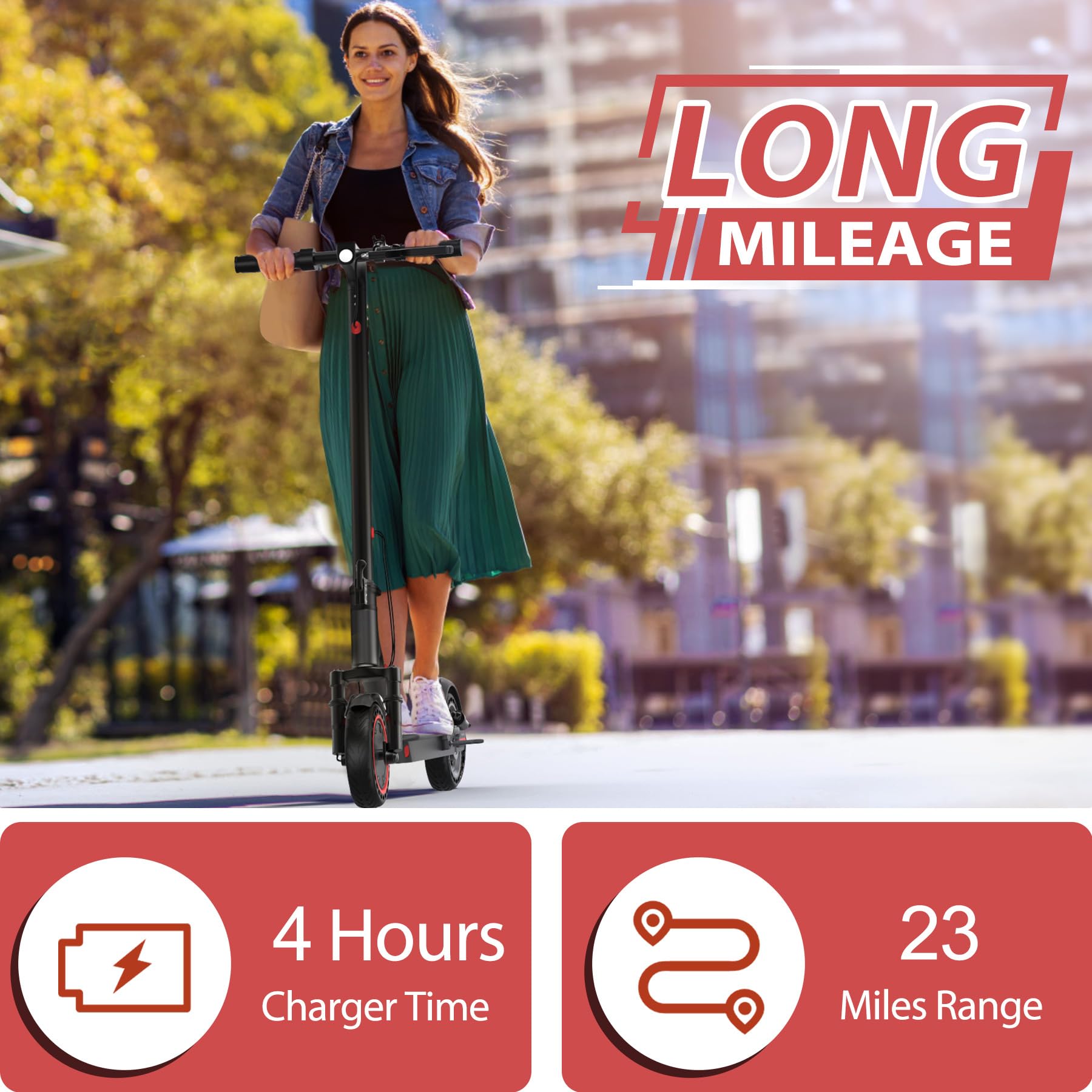 MAXSHOT Electric Scooter for Adults, 8.5/10/14" Tires, 19/22Mph, 350W/500W Motor, 21-28 Miles Range, Folding E-Scooter with Dual Suspension,APP Control
