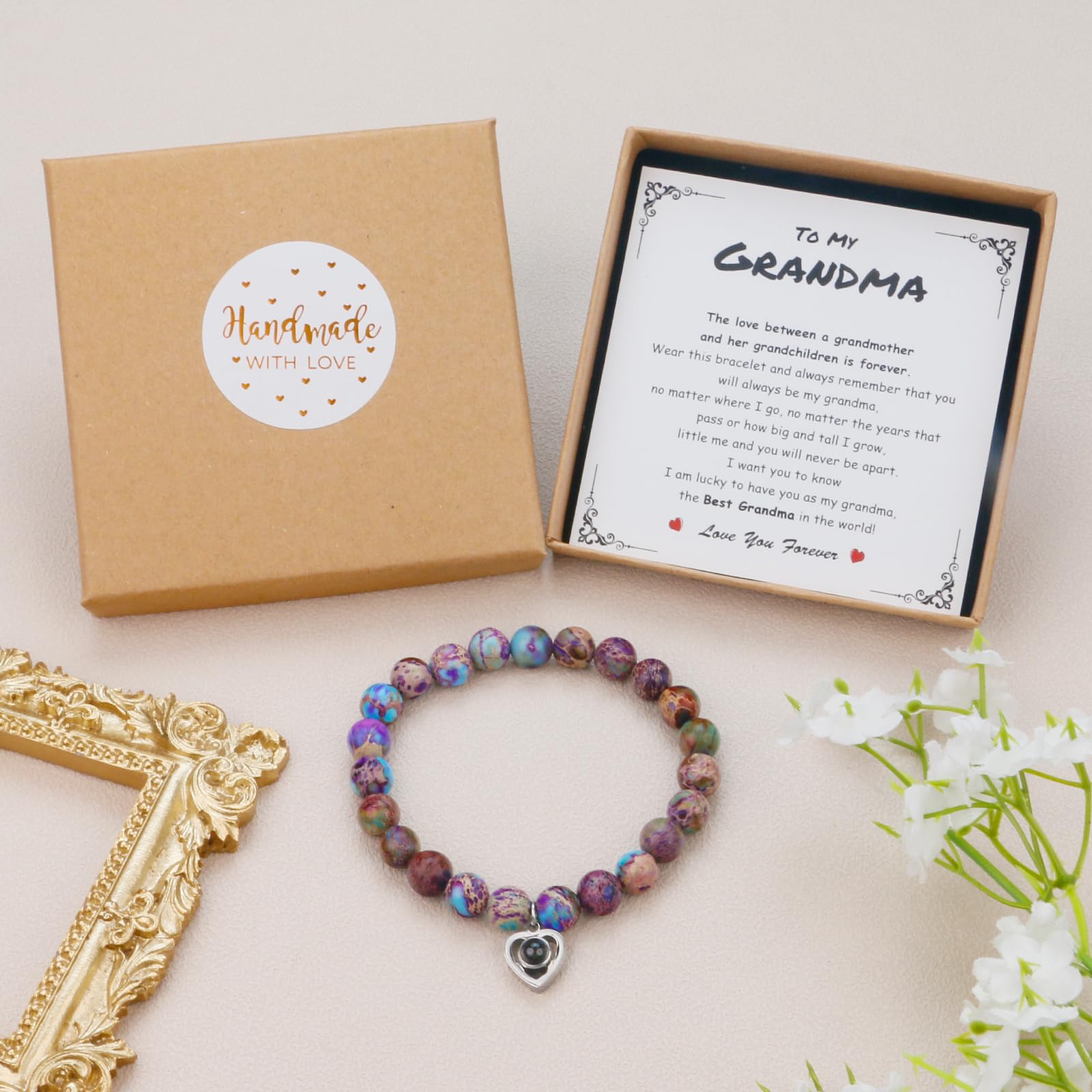 SERENEY Grandma Christmas Gifts as Nana Gifts from Grandkids, Grandma Bracelet as Grandma Birthday Gifts from Granddaughter, I Love You Bracelet as Nana Jewelry Gift for Grandmother from Grandchildren