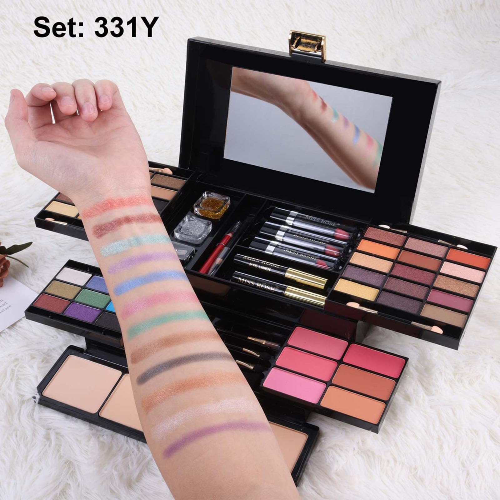 MISS ROSE M 58 Color Professional Makeup pallet, Makeup Kit for Women Full Kit, All In One Makeup Kit Set, Makeup Gift Set for women girls (331Y)