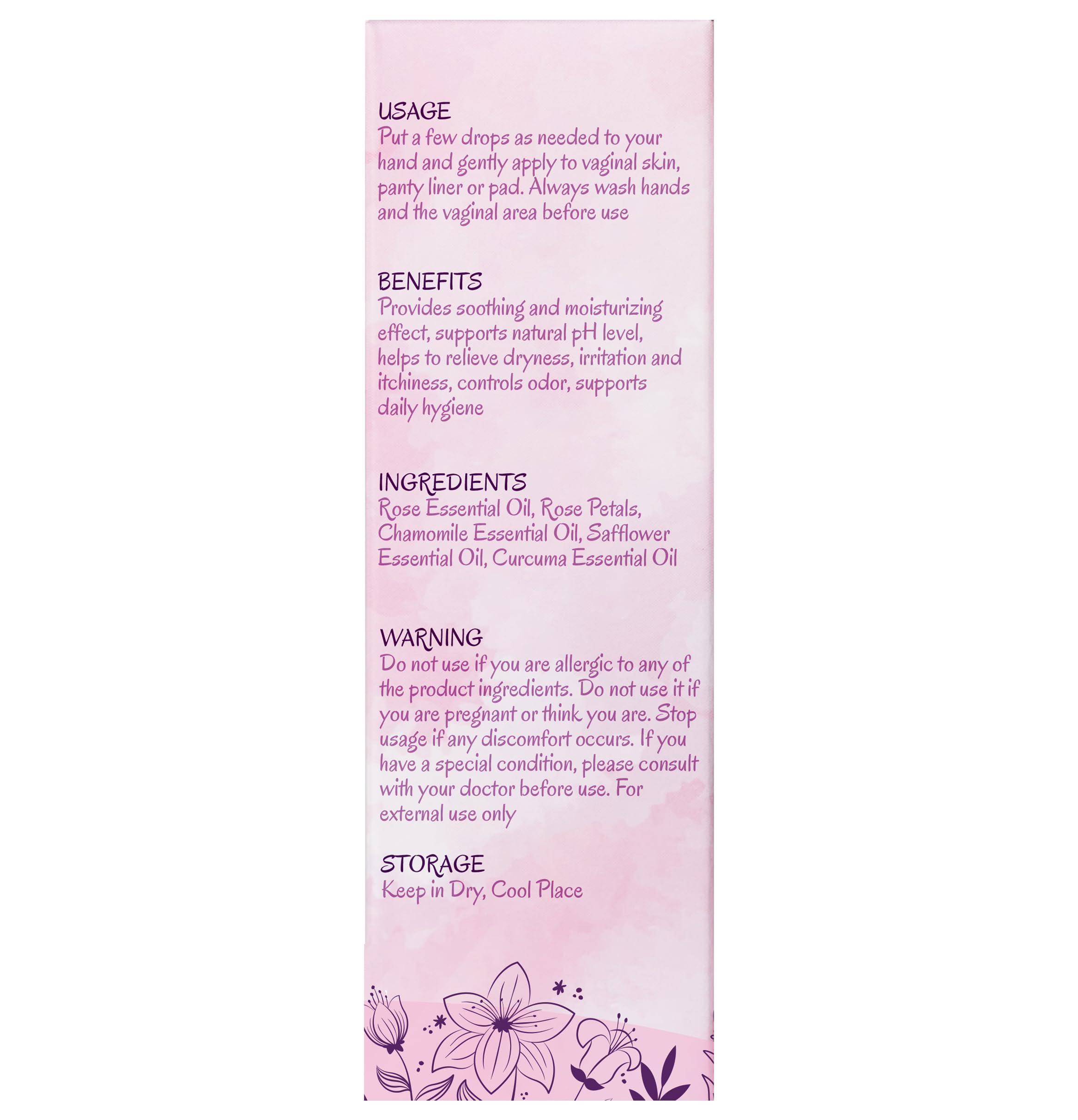 Fivona Yoni Oil Natural pH Balanced for Soothing Feminine Care - Blend of Essential Oils - Moisturizing Oil Blend for Odor Control, Detox 30ml