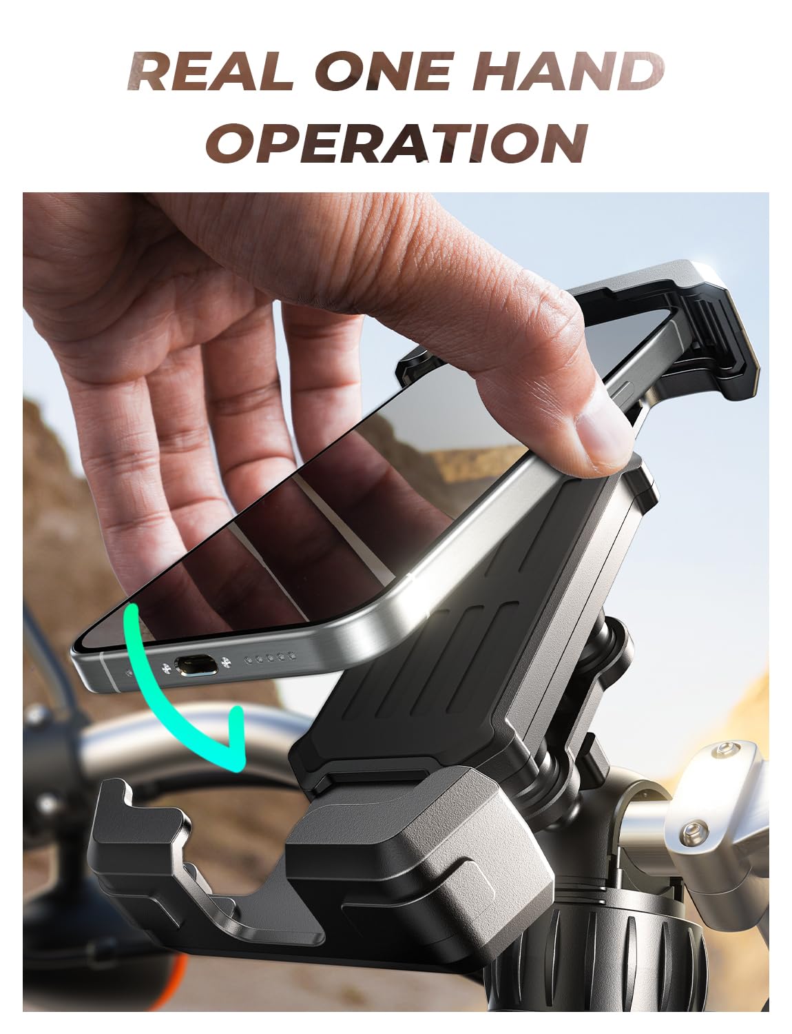 LISEN Bike Phone Holder, Dirt Mountain Bike Accessories for Men Kids Handlebar E Bike Phone Holder, Bicycle Phone Mount, Dirtbike Mini Bike Accessories for iPhone Android 4.7"-7" Smartphones