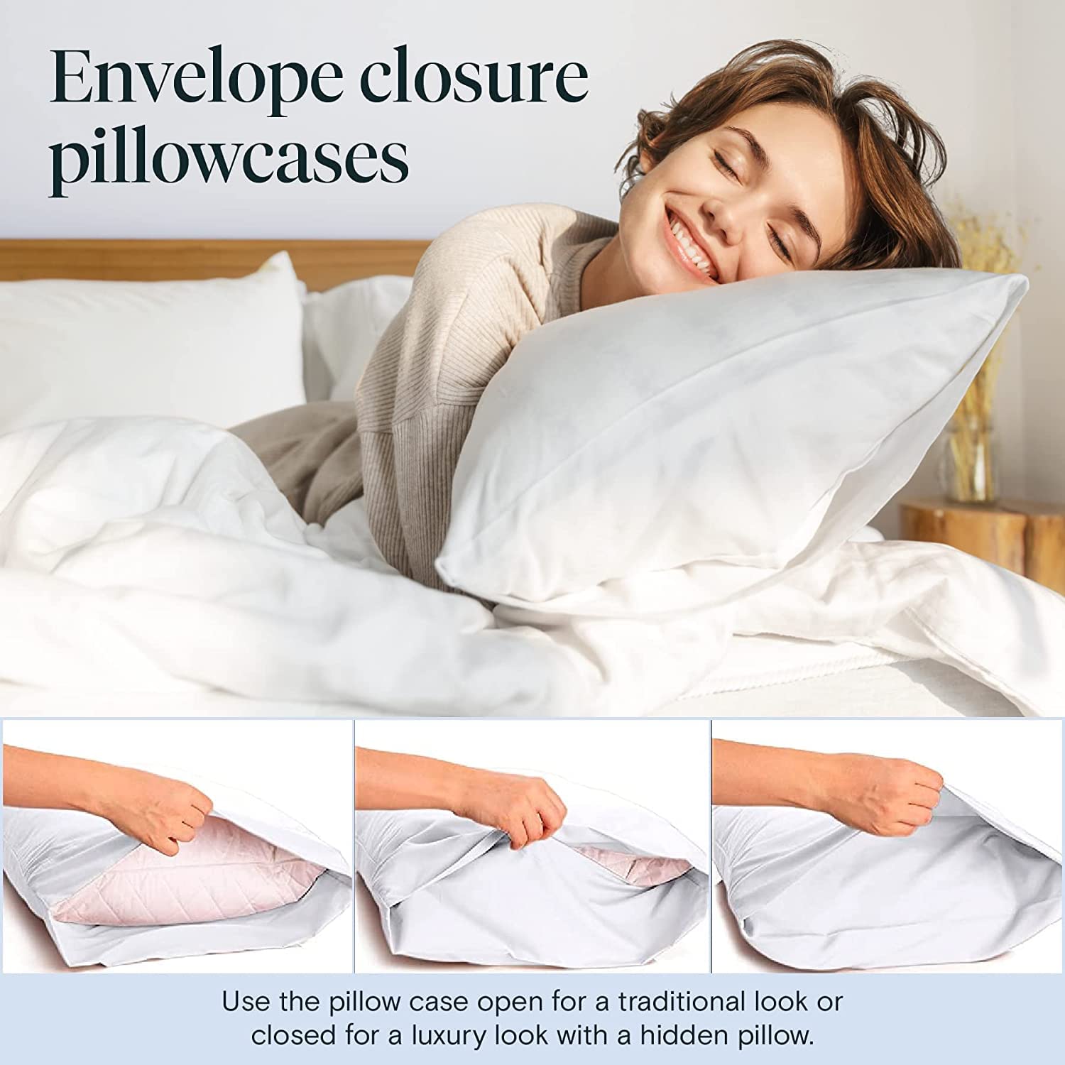 LuxClub 6 PC King Size Sheet Set Bed Sheets Deep Pockets 18" Wrinkle Free Cooling Bed Sheets Machine Washable Hotel Bedding Silky Soft - Snow White King