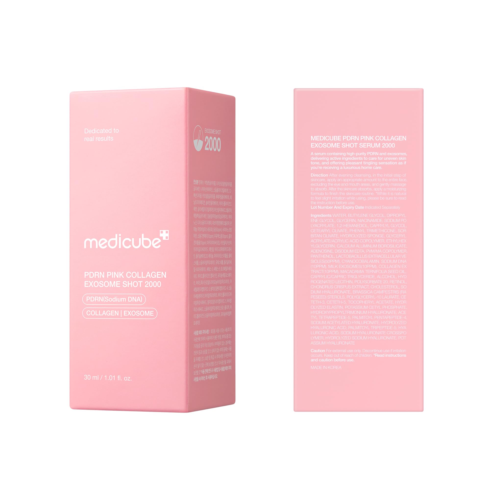 medicube PDRN Pink Collagen Exosome Shot Serum 2,000 PPM | Liquid Skin Booster | Exosome, Salmon DNA PDRN, Spicules | Uneven Skin Tone, Pore Care, Skin Texture | Korean Skin Care 1.01 fl.oz