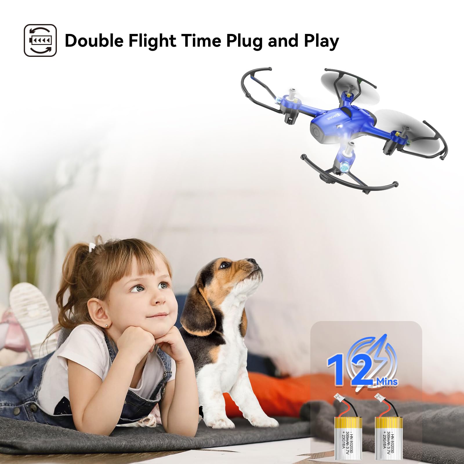 Wipkviey Drone for Kid, Mini T16 Remote Control Micro Quadcopter for Beginners with 12 Mins Flight Time, One Key Take-Off/Landing, Auto Hover, 3D Flip, Headless Mode for Boys Girls