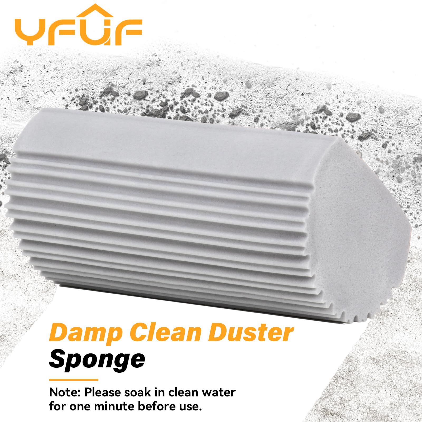YFUIF 2 Pack Damp Clean Duster Sponge, Magic Sponge Eraser for Household Cleaning, Reusable Dusters Cleaning Supplies for Housekeeping, Dish, Blinds, Glass, Baseboards,Window Track Grooves and Faucets