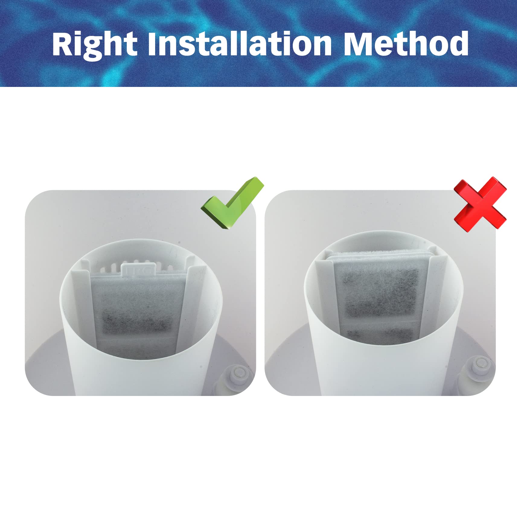 Pet Standard Replacement Large Water Filter Compatible With Whisker City® Automatic Pet Fountain, Pack of 10