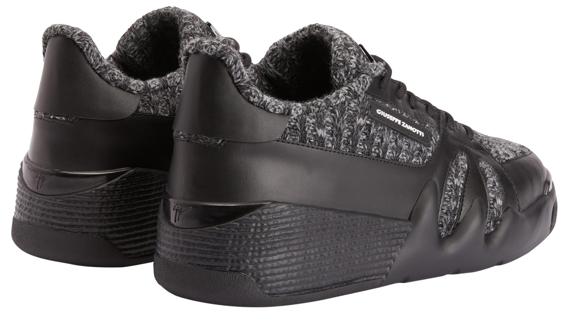 Giuseppe Zanotti, Talon Fabric Low Top Sneakers, 10.5, Black