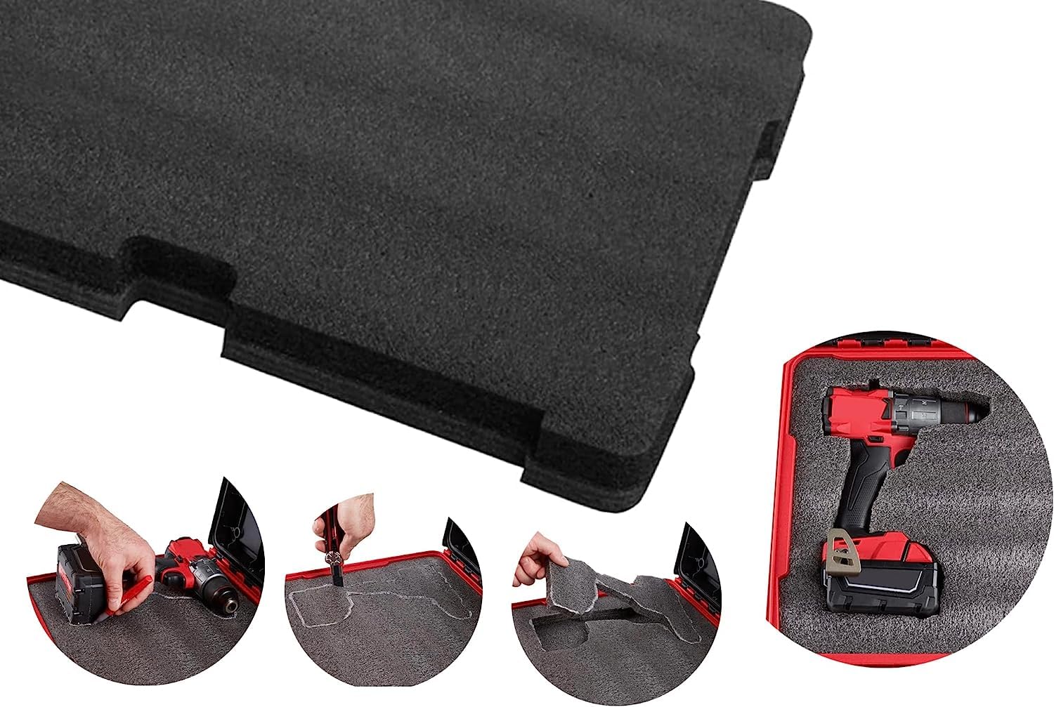 Follde 48-22-8451 Foam Inserts For Milwaukee Packout Drawer Foam Tool Box Inserts, For Milwaukee Packout Foam Inserts, 2 Pcs