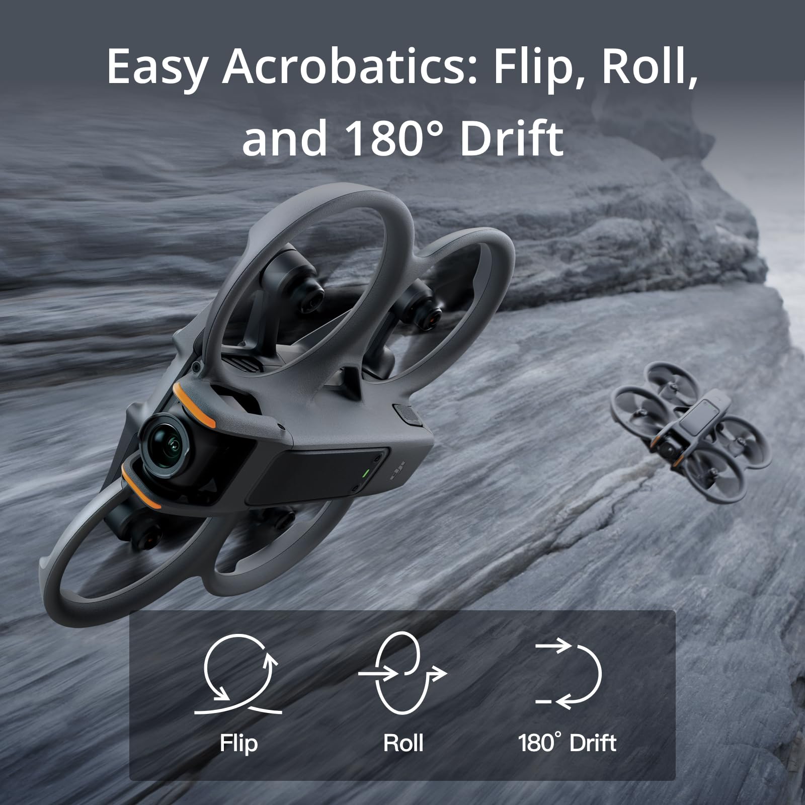 DJI Avata 2 Fly More Combo (1 Battery), FPV Drone with Camera 4K, Immersive Experience, Built-in Propeller Guard, Easy Flip/Roll, FAA Remote ID Compliant, POV Content Camera Drone, Black