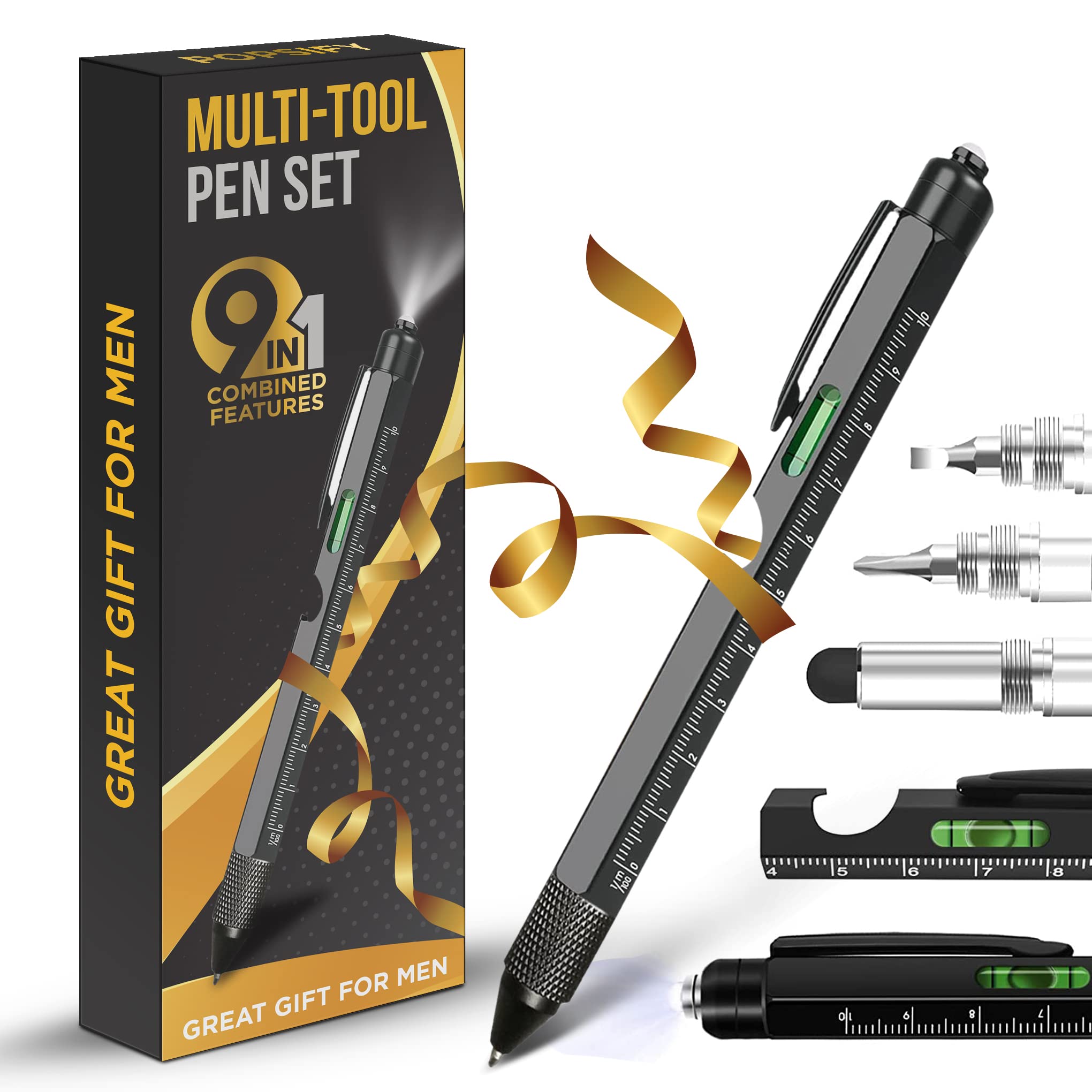 Stocking Stuffers for Adults Men, Gifts for Men 9 in 1 Multitool Pen White Elephant Gifts Christmas Gifts for Men Who Have Everything, Dad Gifts Cool Gadgets for Men Boyfriend Husband, Tools for Men