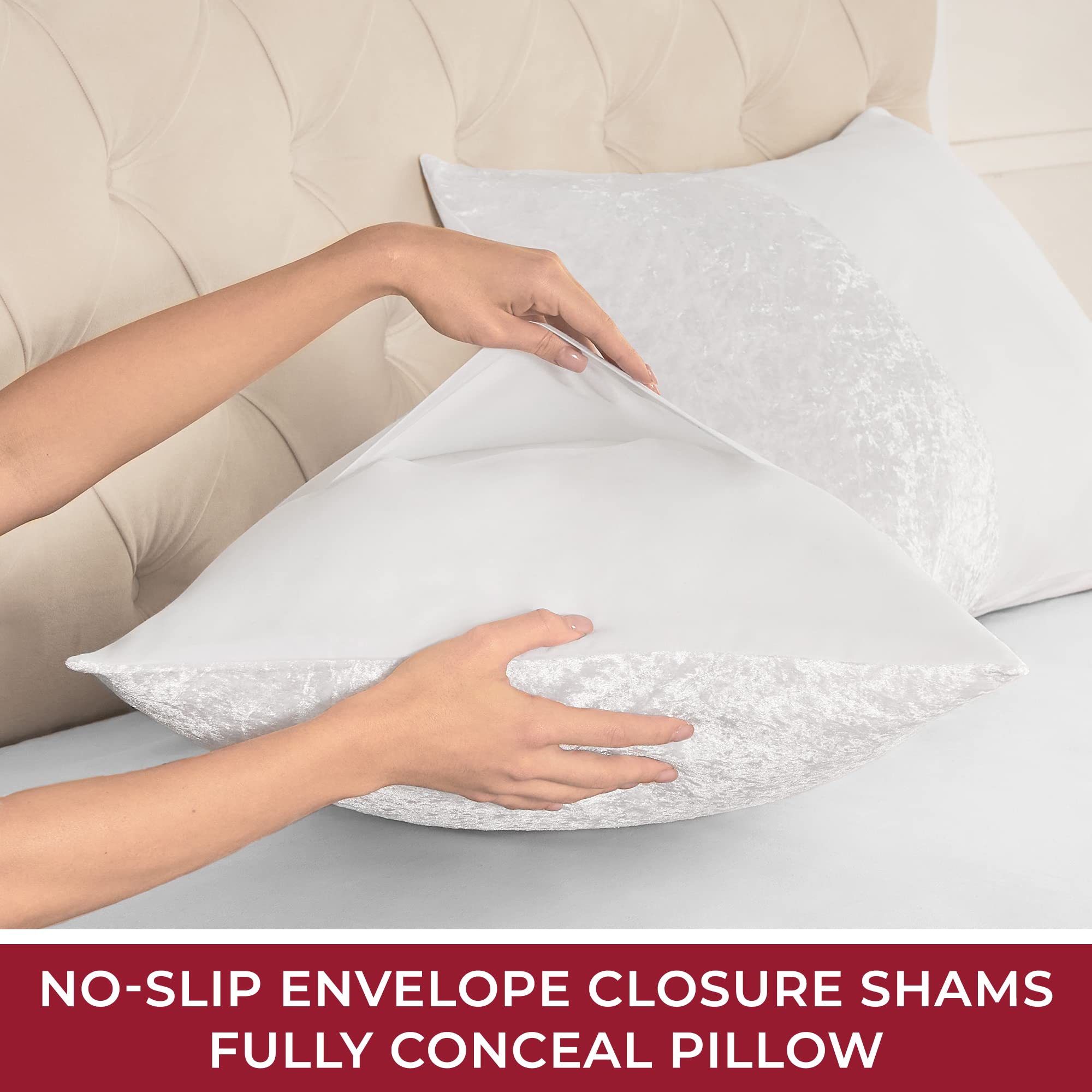 Mellanni Duvet Cover Set - Soft & Cooling Microfiber - Wrinkle, Fade, and Stain Resistant - Button Closure and Corner Ties - Velvet Stripe (Queen, White)