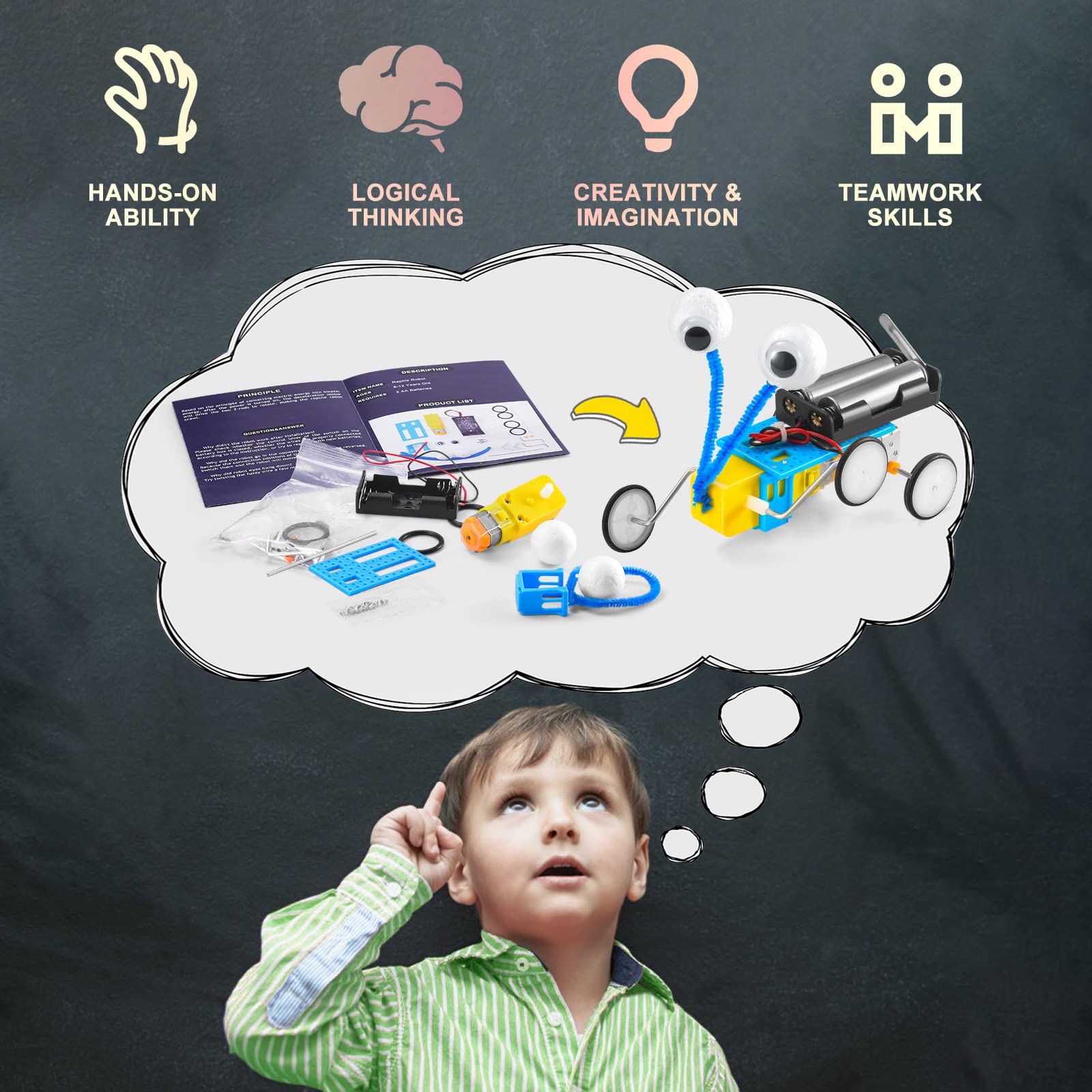 STEM Robotics Science Kits for Kids Age 8-12 Robot Building Kit 5-7, STEM Toys for Boys 8-10 Science Experiments 6-8 Girls Engineering Projects STEAM Activities Gifts 6 7 8 Year Old Boy Crafts