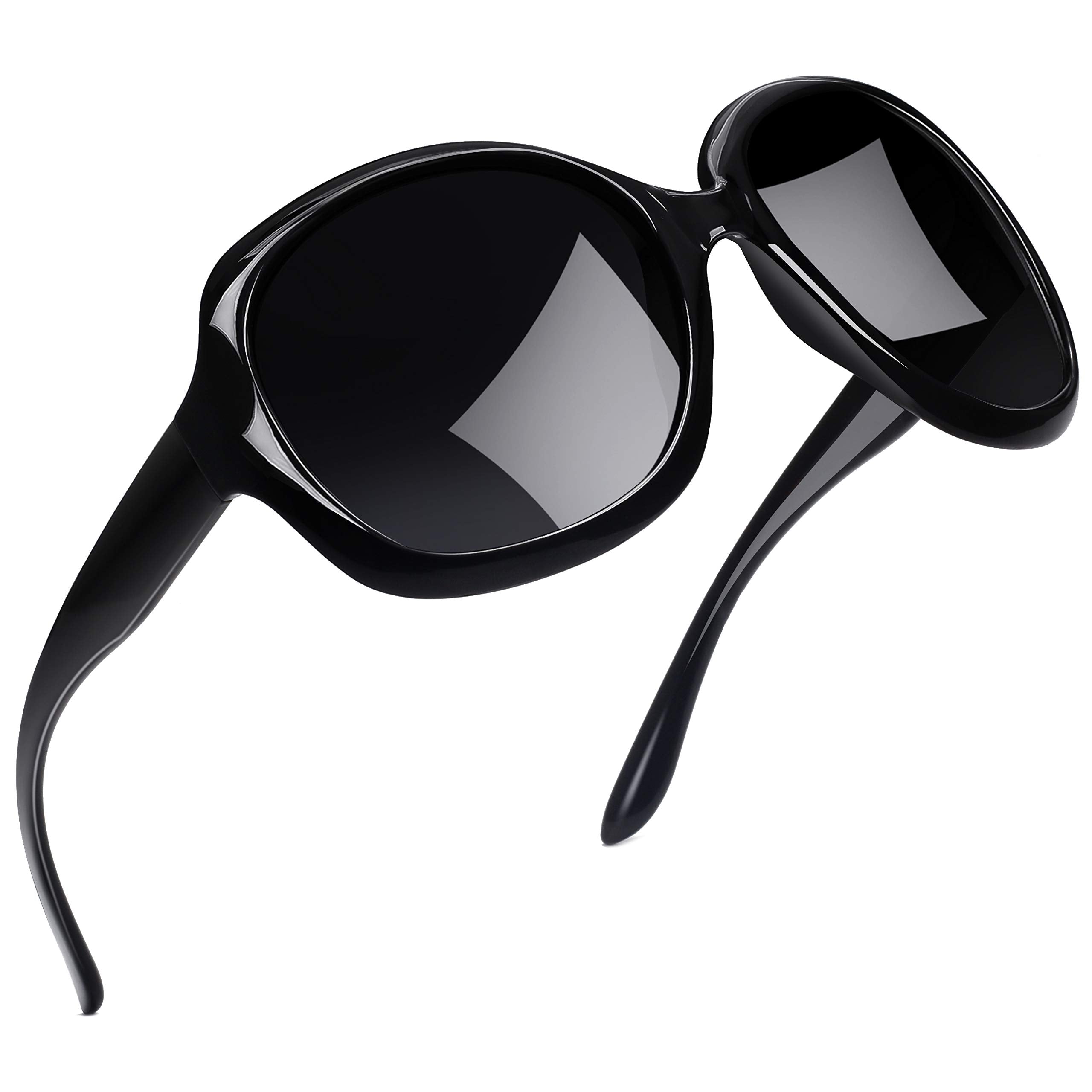 Joopin Oversized Sunglasses Womens Trendy, Polarized Big Black Sun Glasses for Woman UV Protection, Retro Ladies Large Square Shades Sunnies