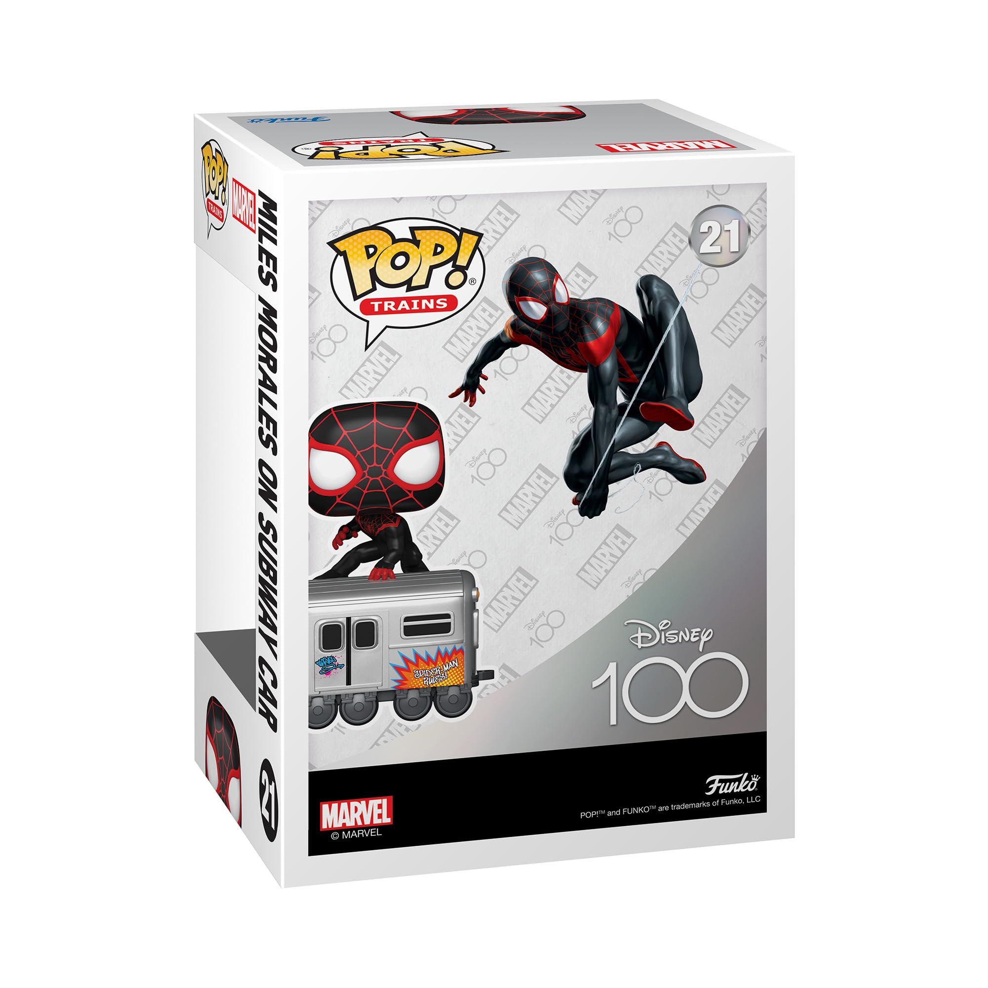 Funko POP! Trains: Disney 100 - Marvel, Miles Morales on Subway Car - Spider-Man - Collectable Vinyl Figure - Gift Idea - Official Merchandise - for Kids & Adults - Movies Fans