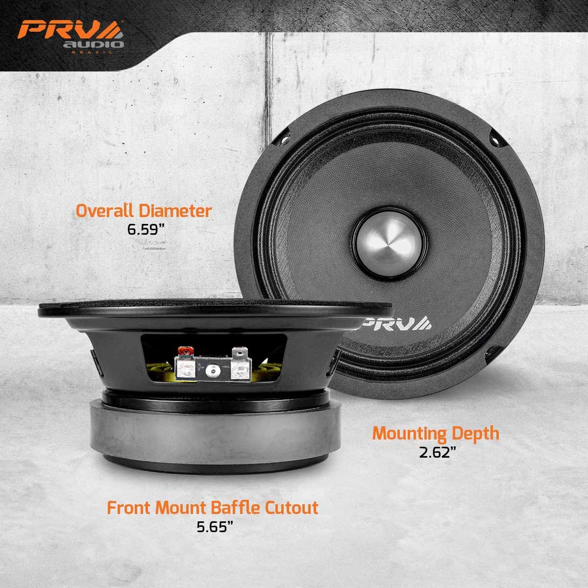 PRV AUDIO 6.5 Inch Midrange Bullet Speaker 6MR400-4 Bullet, 4 Ohm 400 Watts High Performance Car Audio Loudspeaker High Output Sound (Single)