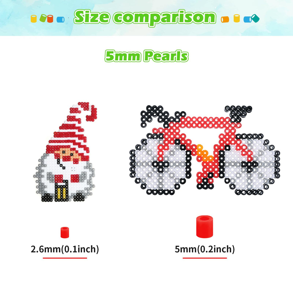 LIHAO 24000pcs Fuse Beads 48 Colors 5mm Small Beads for Jewelry Making with Letter Beads for Crafts Gifts