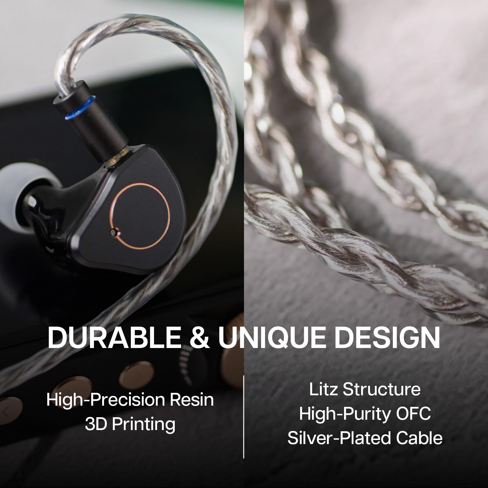 Linsoul SIMGOT SuperMix 4 1DD+1BA+1Planar+1PZT Hybrid Drivers Earphones, HiFi in Ear Monitor IEM, Wired Gaming Earbuds with OFC Silver-Plated Cable for Musician Audiophile