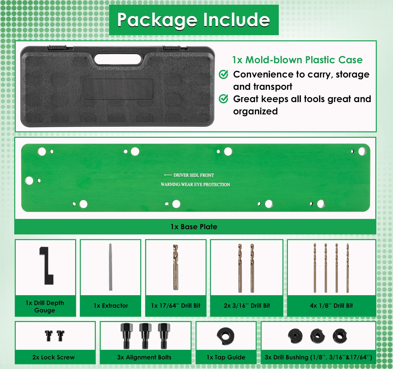 71500 Exhaust Manifold Bolt Stud Drill Template Removal Tool Set for Dodge 5.7L Hemi Motors, Remove Broken Exhaust Manifold Bolts Without Damage Cylinder Head
