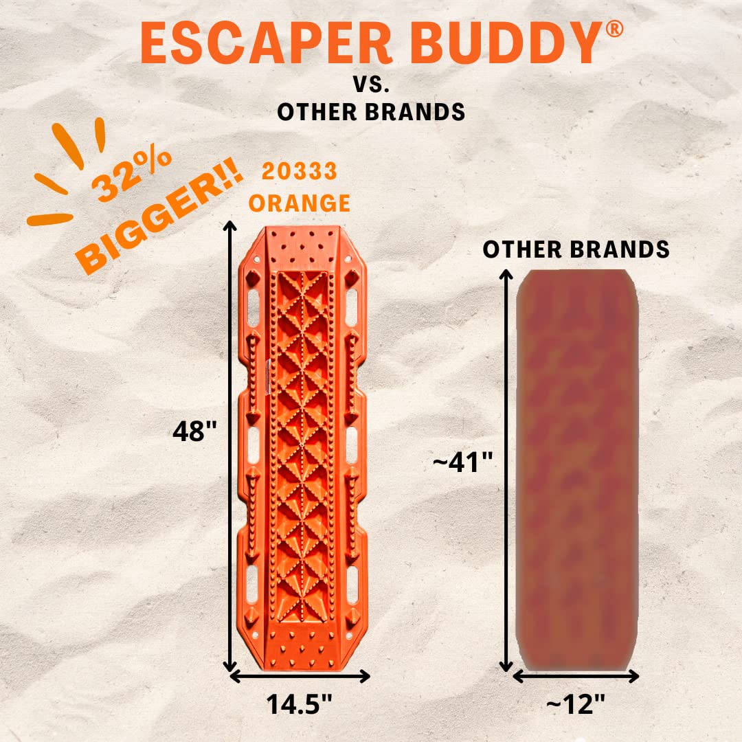 Maxsa 20333-OD Heavy-Duty Escaper Buddy Traction Mats for Off-Road Mud, Sand, & Snow Vehicle Extraction, Bendable, Unbreakable, Olive Drab, 2 Pack