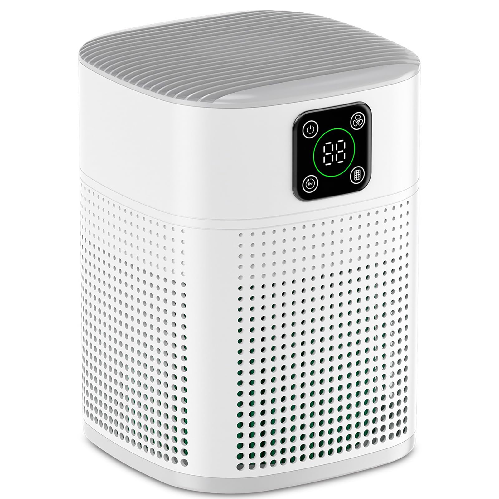 Air Purifiers for Bedroom, Honeyuan H13 HEPA Air Purifier for Home Large Room 1095 sqft, Air purifiers with 360°Air Intake, 3 Fan Speeds, 3-Stage Filtration, White