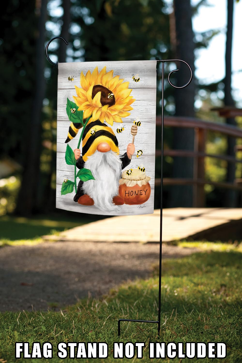 Toland Home Garden 1112745 Beekeeper Gnome Spring Flag, Double Sided for Outdoor Summer House Yard Decoration