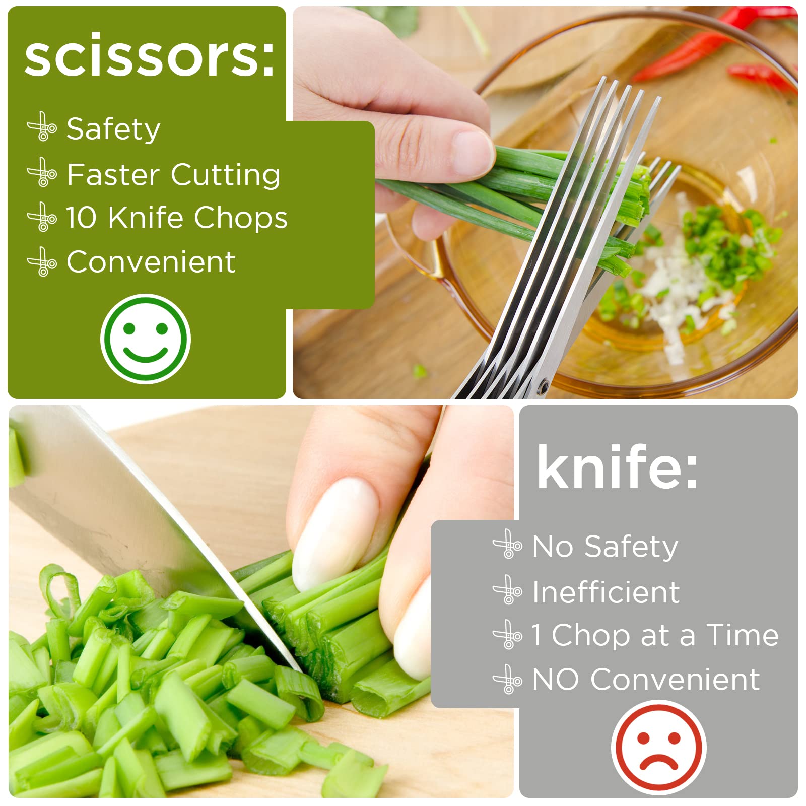 ShangTianFeng salad scissors, Herb Scissors with 5 Blades and Cover,Kitchen 5 Stainless Steel Blade Herb Cutting Shears Scissors, Shredding Scissors for Paper,Food Salad Herb Cilantro Cutter Mincer