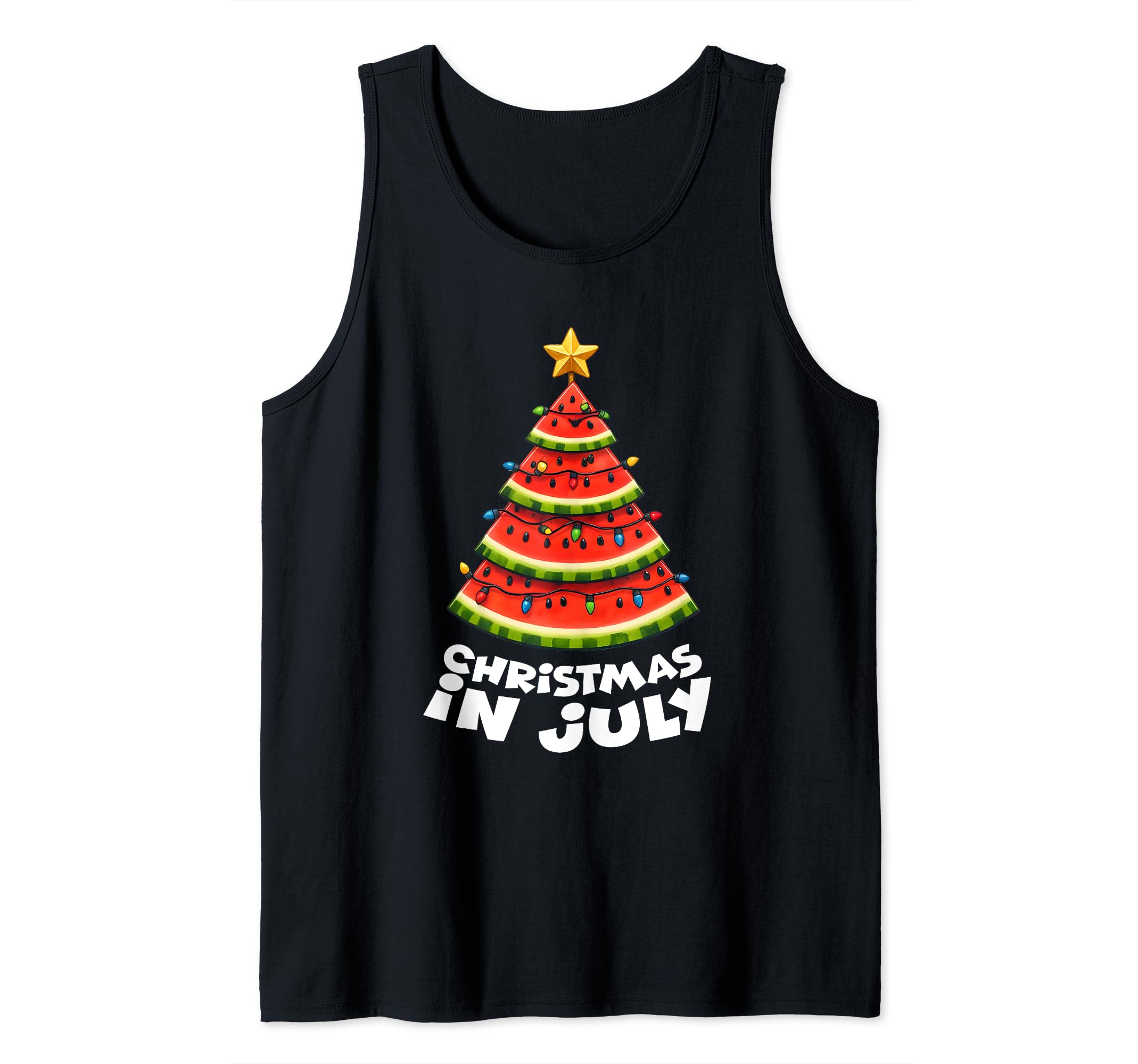 Mele Kalikimaka Water Melon Xmas Tree Christmas in July Tank Top