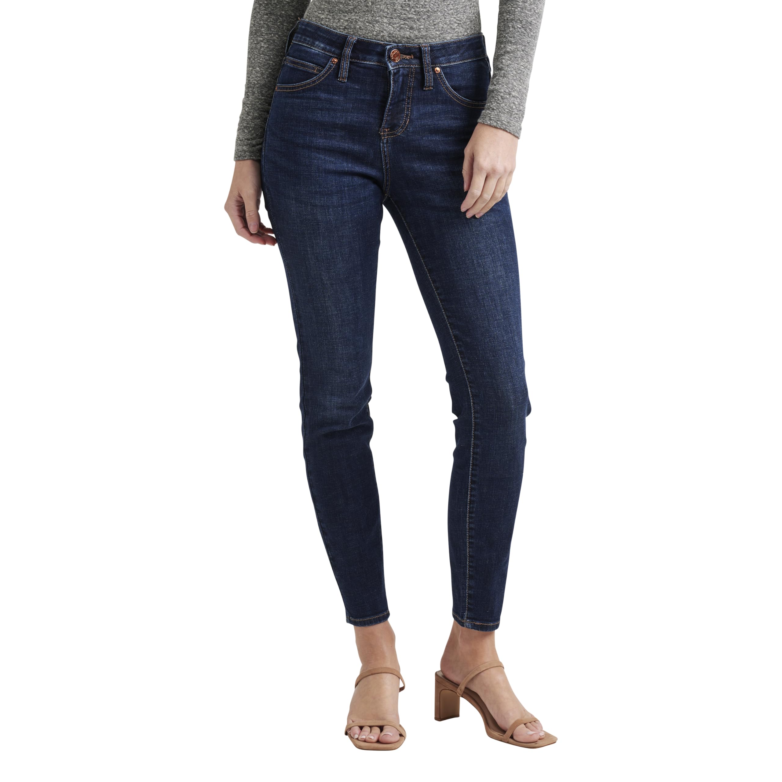 JAG Jeans Women's Carter Mid Rise Girlfriend Jeans, New Night Breeze EDK413, 8