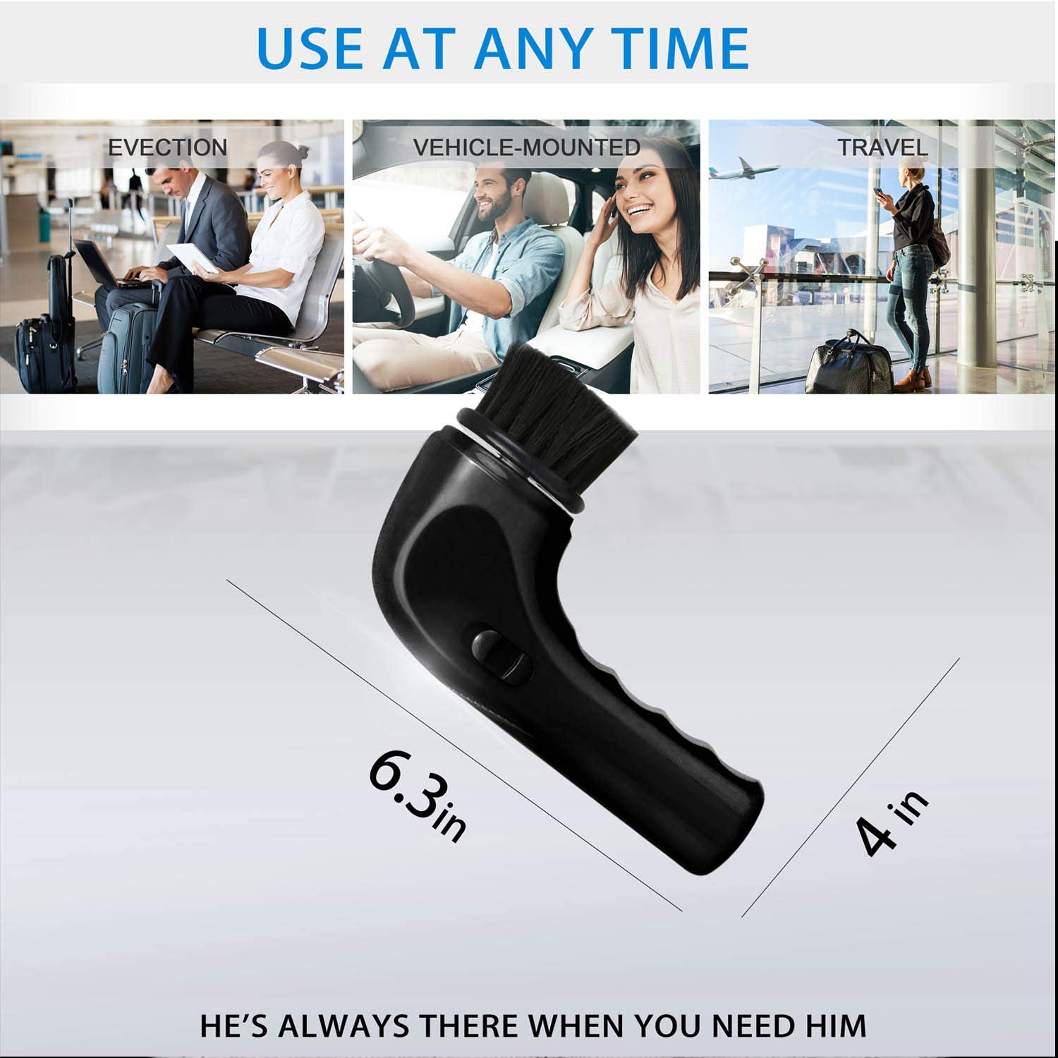 Sansent Electric Shoe Shine Kit, Electric Shoe Polisher Brush Shoe Shiner Dust Cleaner Portable Leather Care Kit for Shoes