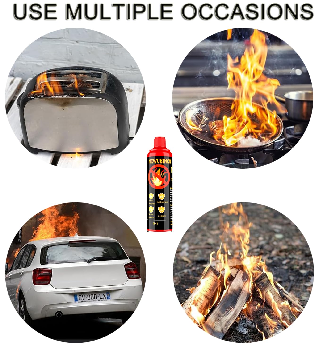 Fire Extinguisher for Home,5-in-1 Multipurpose Extinguishing Aerosol Spray - Portable Boat & Prevent Reignition Water Based Small Fire Extinguishers-Vehicle,Kitchen,Car,Truck