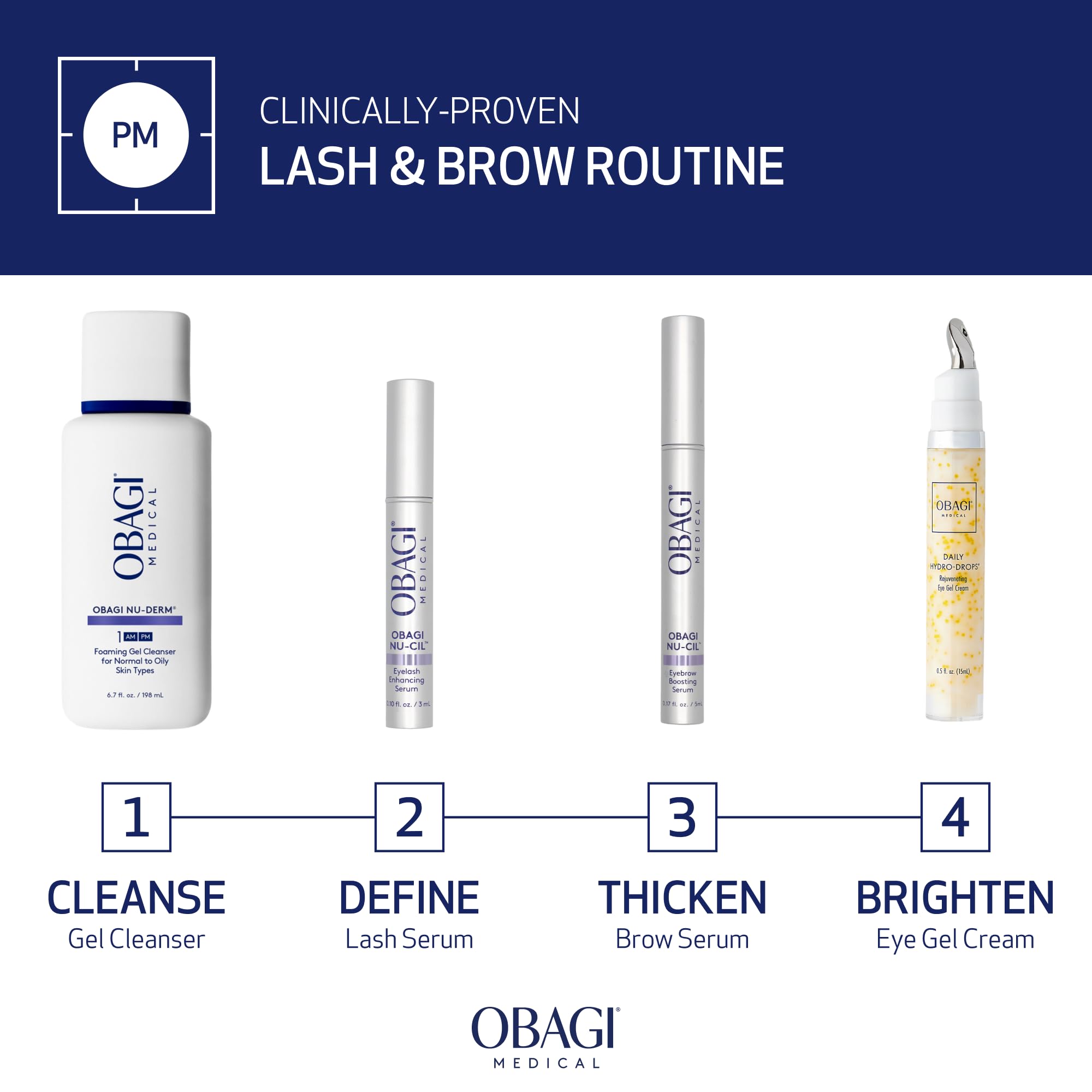 Obagi Nu-Cil Eyelash Enhancing Serum – Nourishing Lash Serum with Biotin for Thicker & More Defined-Looking Lashes – 0.1 oz, Pack of 2