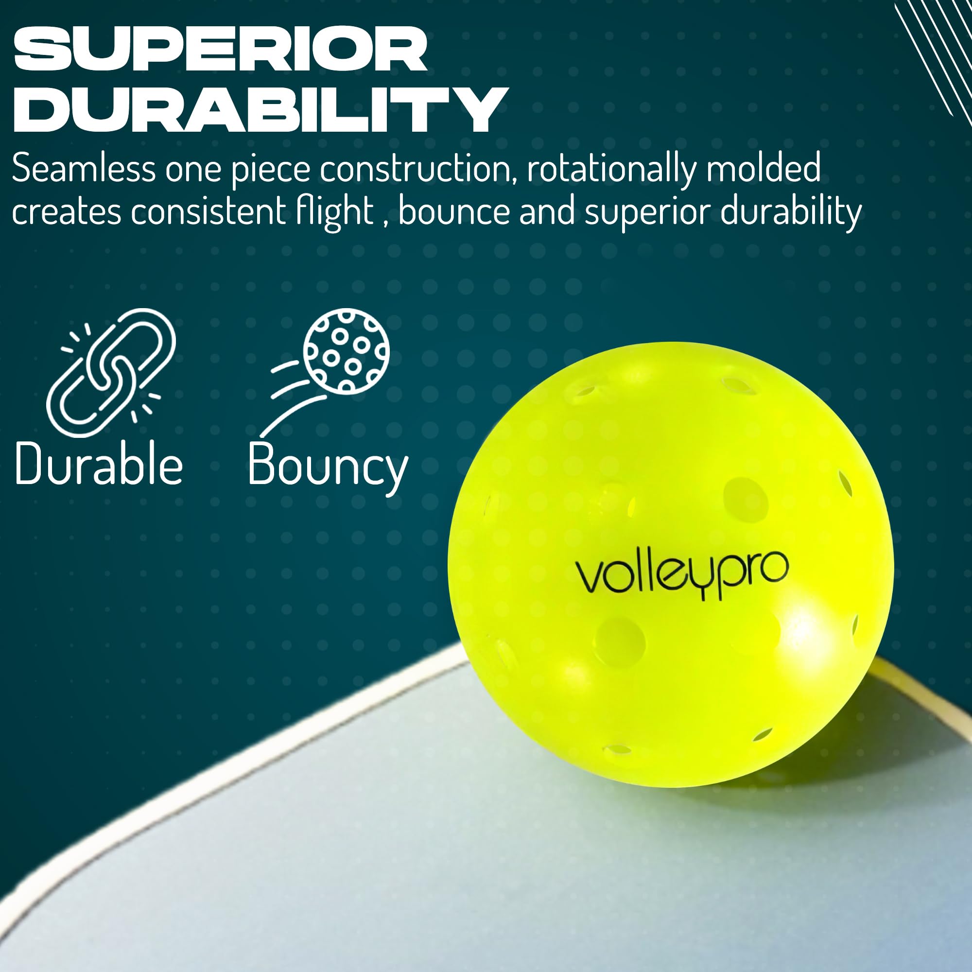 Volley Pro 4-Pack Outdoor Pickleballs: Ultimate Quality, Precision-Balance, and Durability for Confident Competition