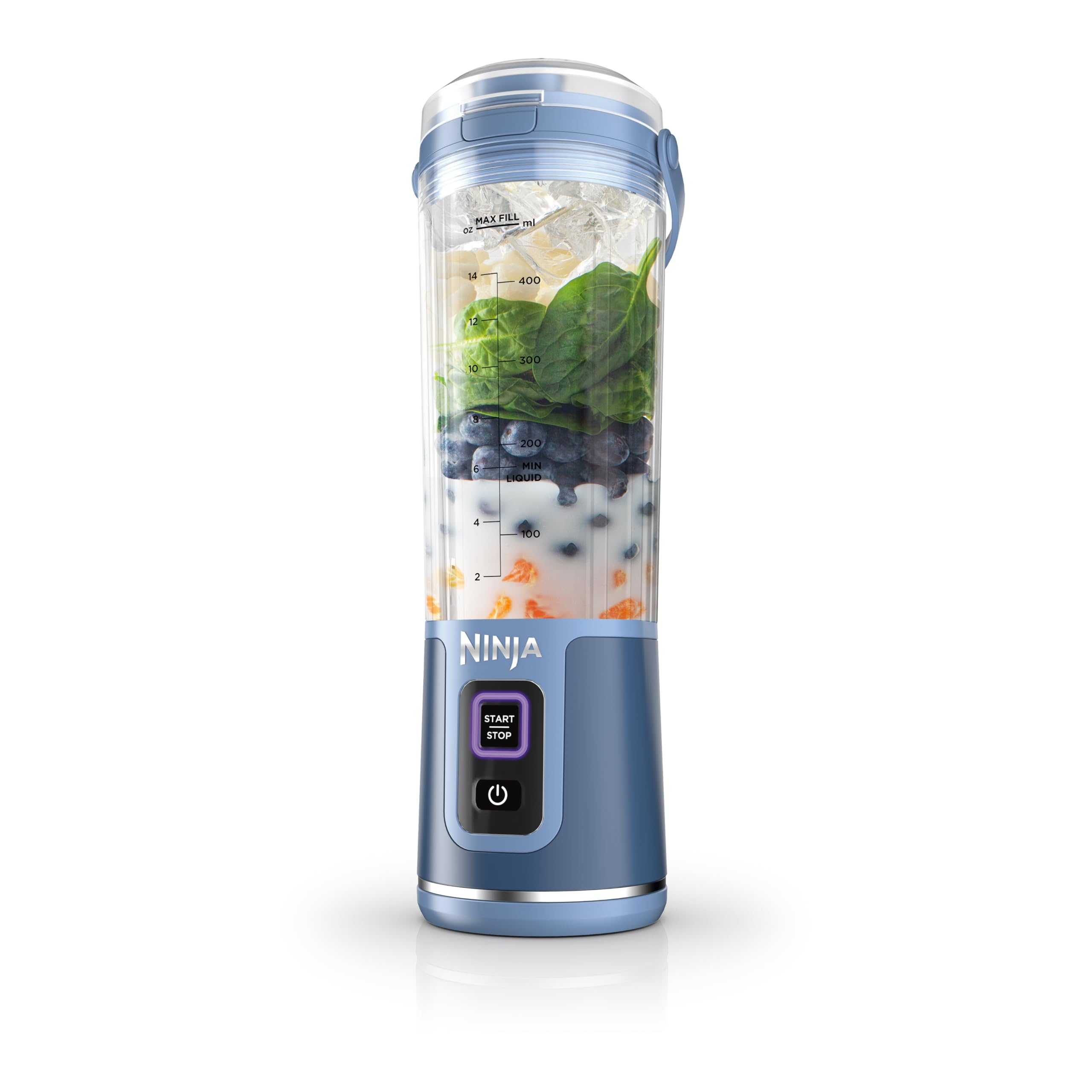 Ninja Blast Portable Blender, Cordless, 18oz. Vessel, Personal Blender For-Shakes and Smoothies, BPA Free, Leakproof-Lid and Sip Spout, USB-C Rechargeable, Dishwasher Safe Parts, Denim Blue, BC151ND