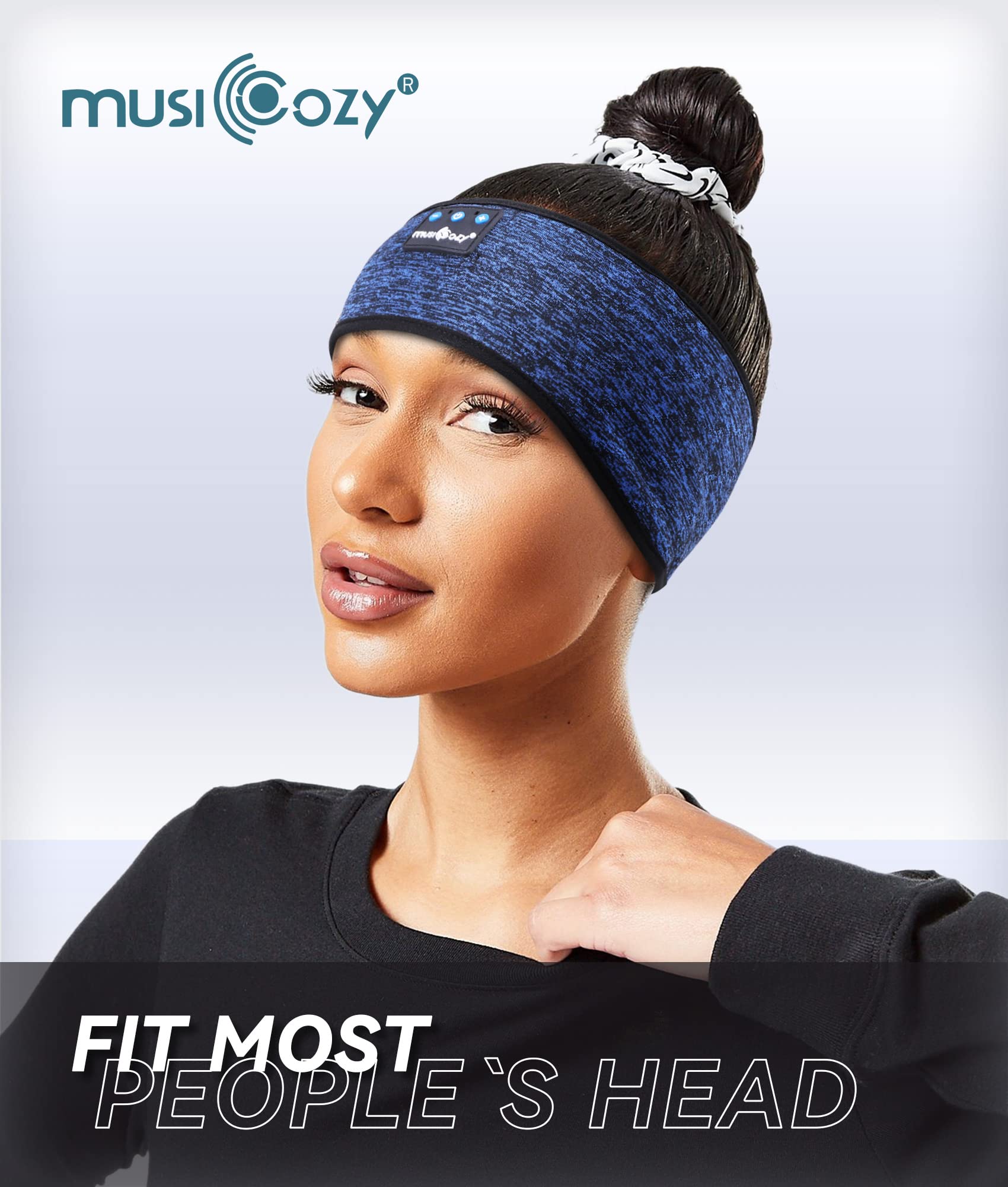 MUSICOZY Bluetooth 5.2 Sleep Headphones, Wireless Headband with HD Stereo Speakers for Running, Workout, Yoga, and Sleep for Men & Women