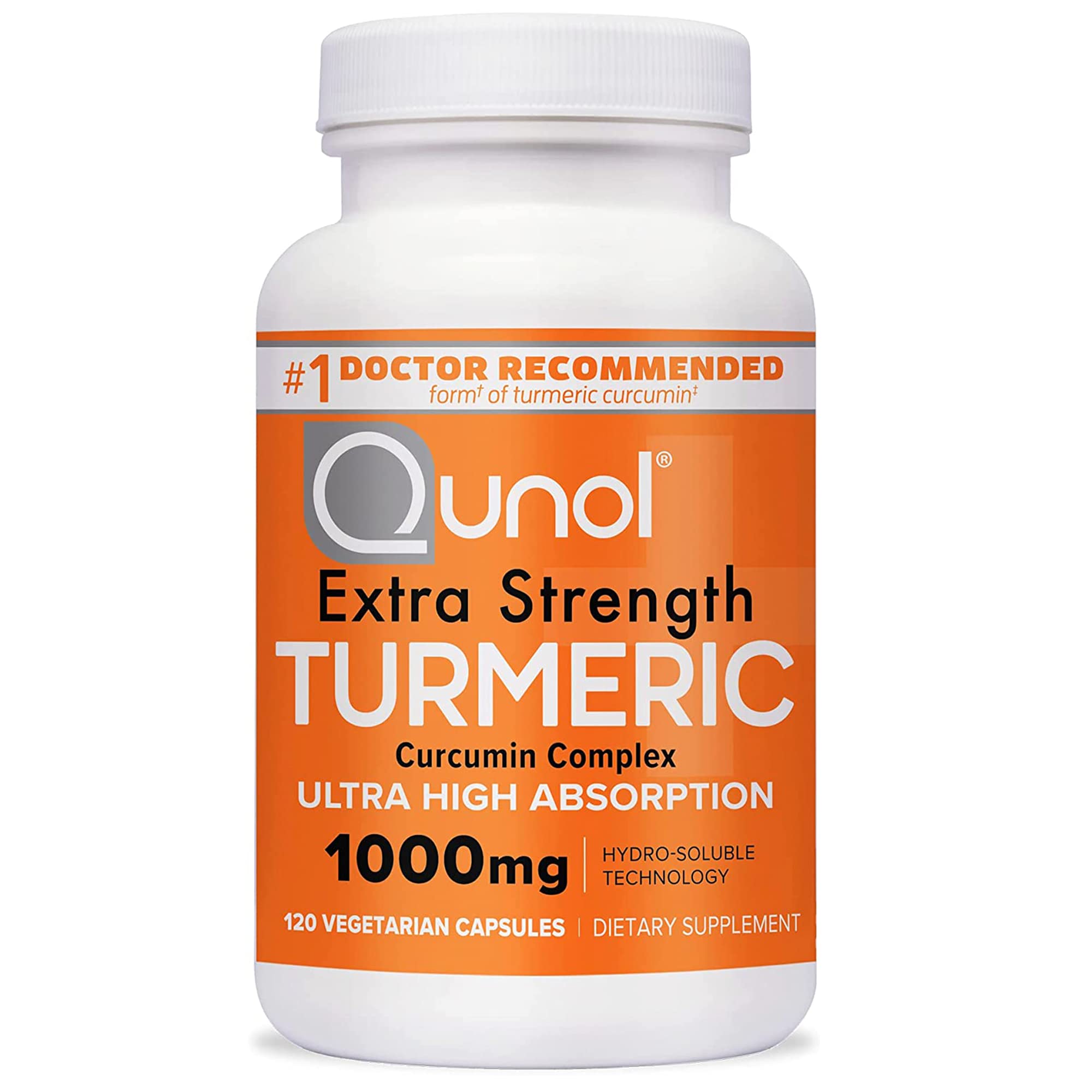 Qunol Turmeric Curcumin Supplement, Turmeric 1000mg With Ultra High Absorption, Joint Support Supplement, Extra Strength Turmeric Capsules, 2 Month Supply, 120 Count (Pack of 1)