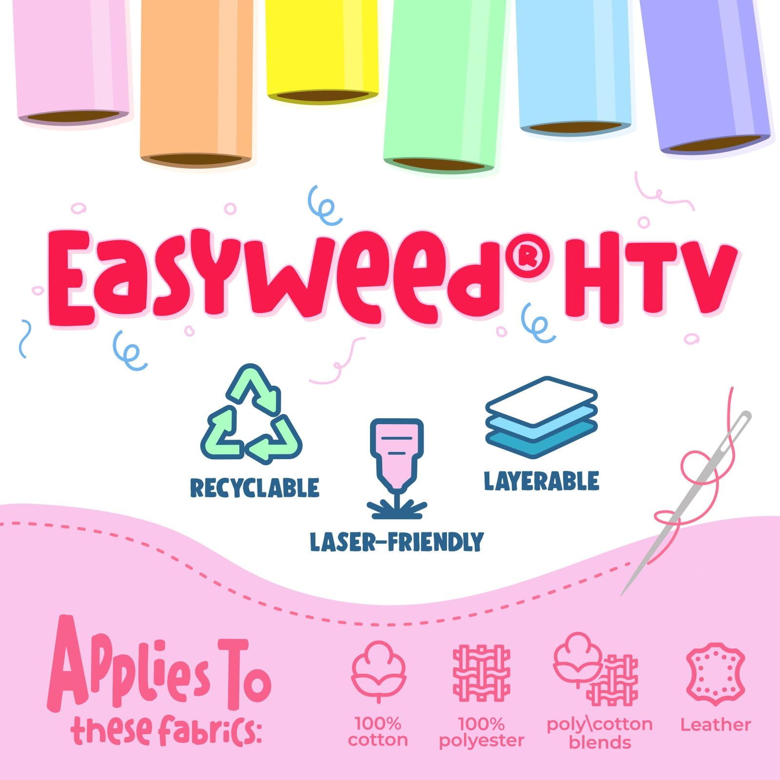 Siser EasyWeed Heat Transfer Vinyl 11.8" x 15ft Roll (Red) - Compatible with Siser, Cricut, Silhouette and Other Craft/Professional Cutters - CPSIA Certified