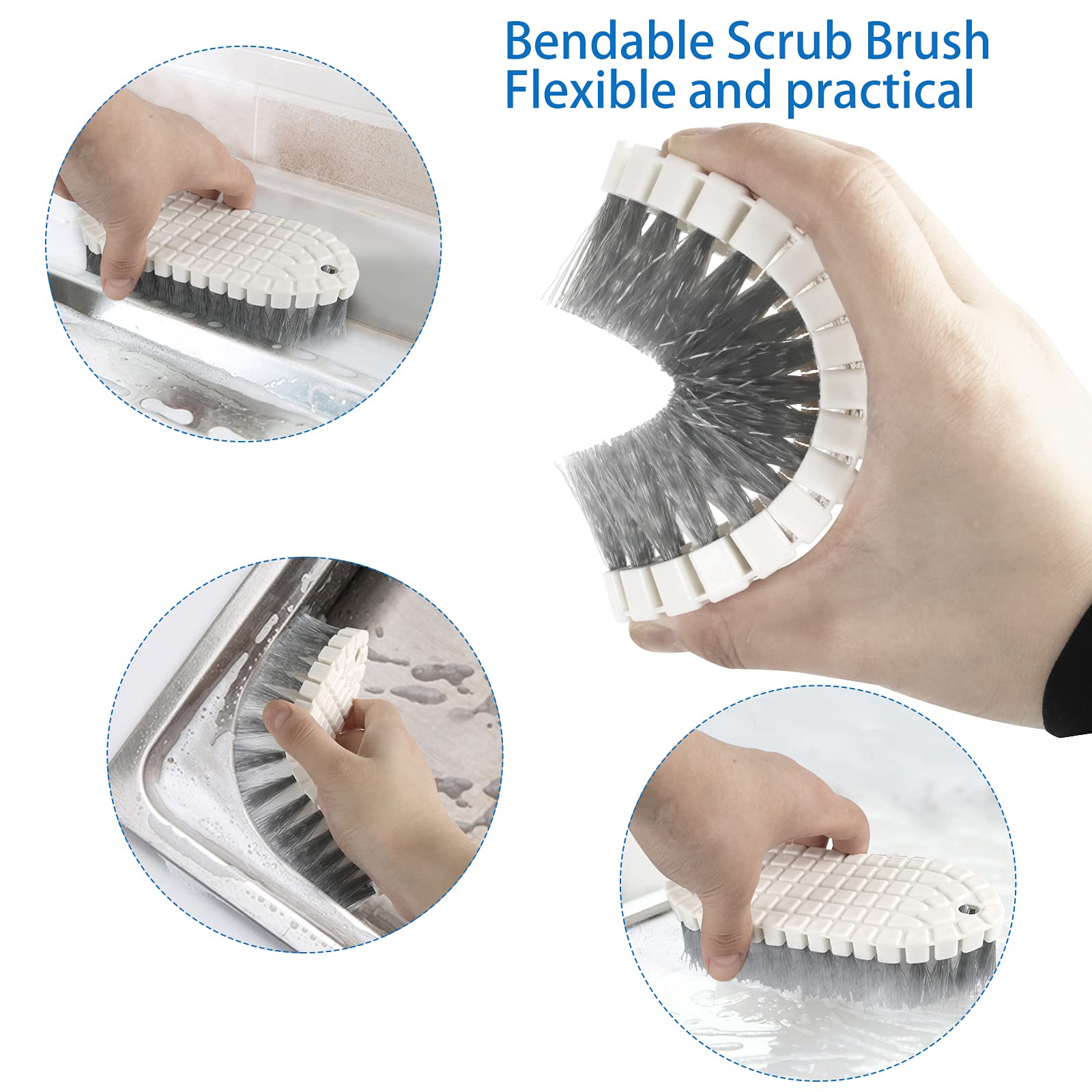Openfly 8 Pack Kitchen Cleaning Brushes, Multipurpose Household Deep Cleaning Brush Set with Scrub Brush, Grout Brush, Bottle Brush, Dish Brush, Shoe Brush, Crevice Brush for Bathroom Kitchen Floor