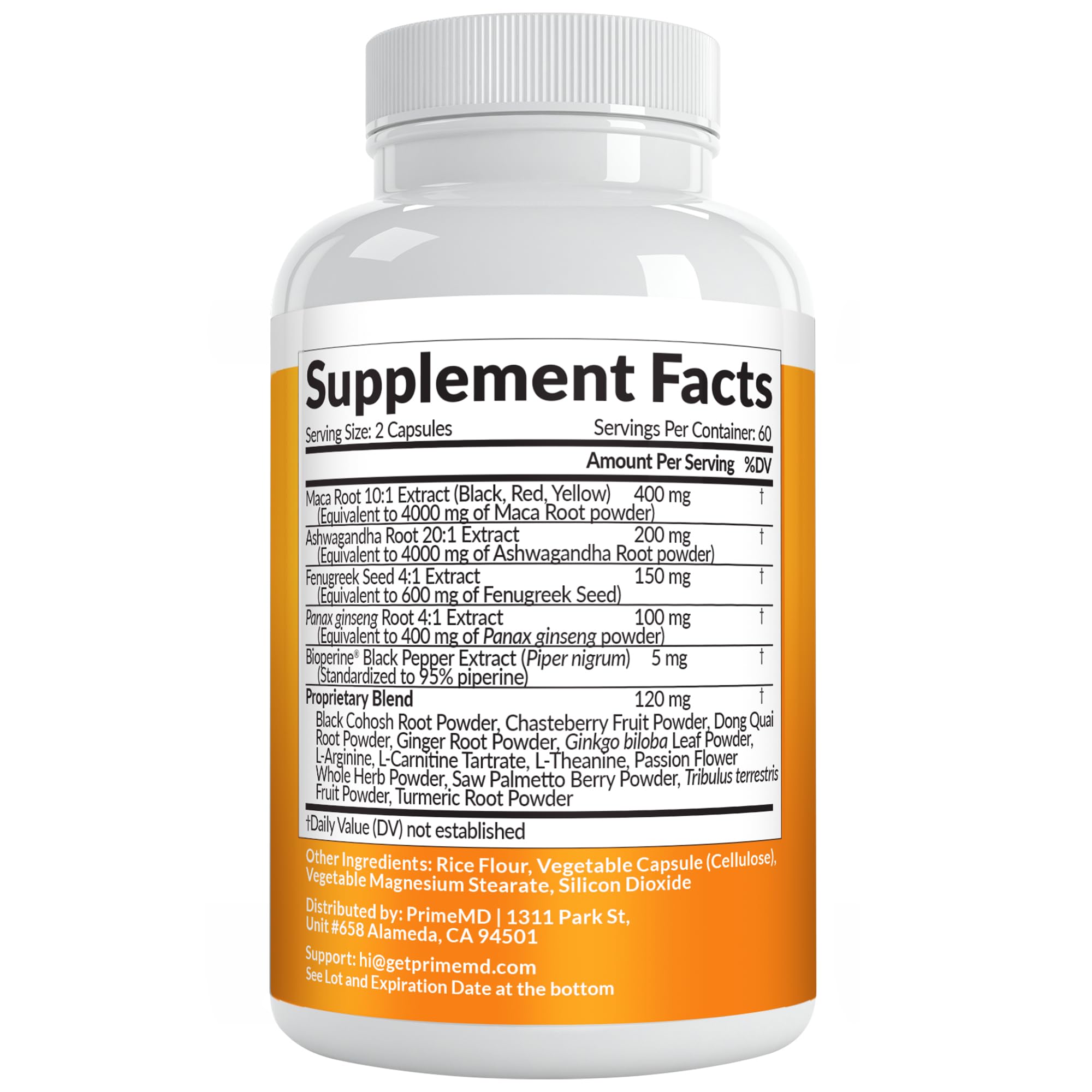 19-in-1 Peruvian Maca Root Capsules - 9125 mg Ashwagandha Supplements with Maca Fenugreek & Ginseng (120 Capsules), Pack of 2