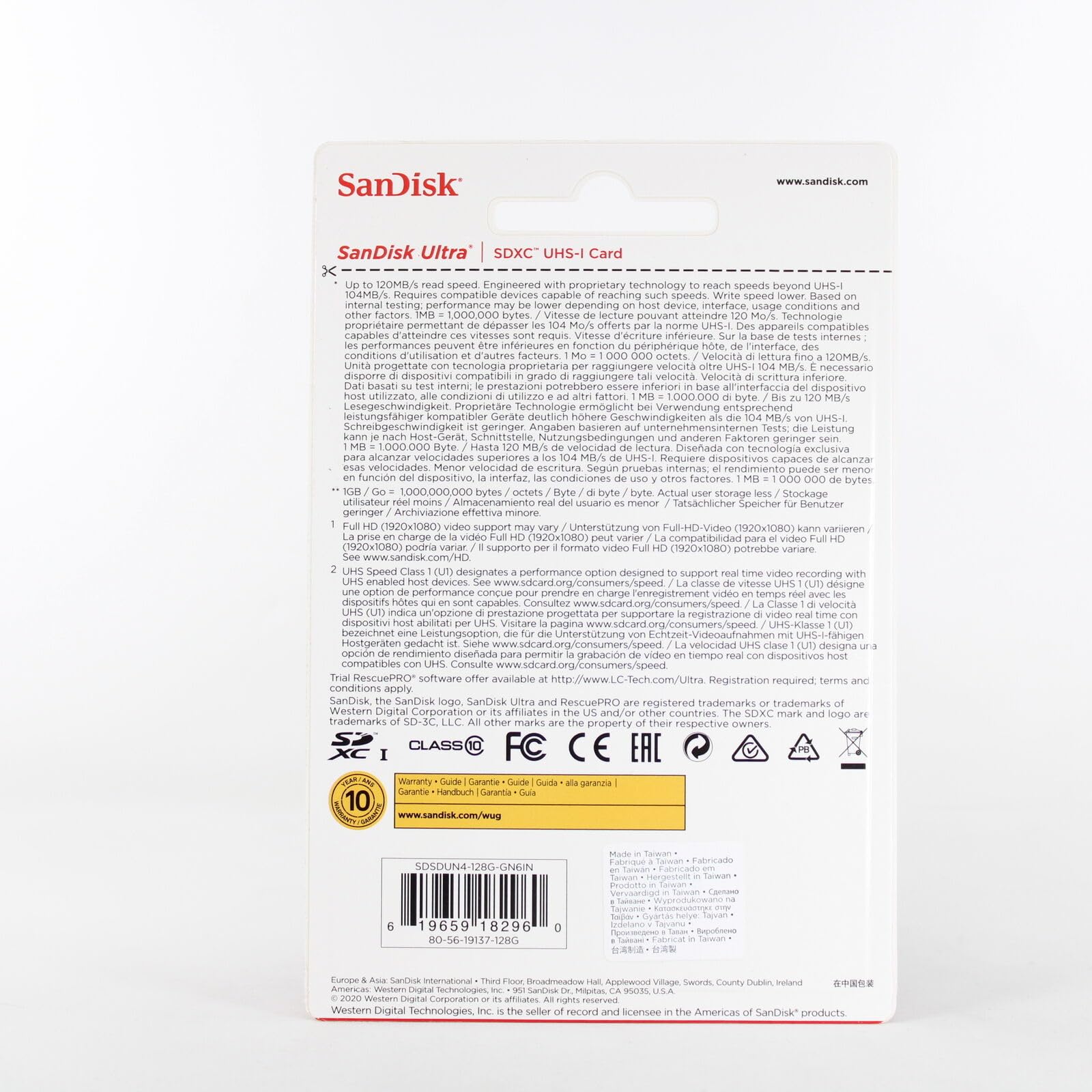 SANDISK 128GB Ultra SDXC UHS-I Memory Card - 120MB/s, C10, U1, Full HD, SD Card - SDSDUN4-128G-GN6IN [Older Version]