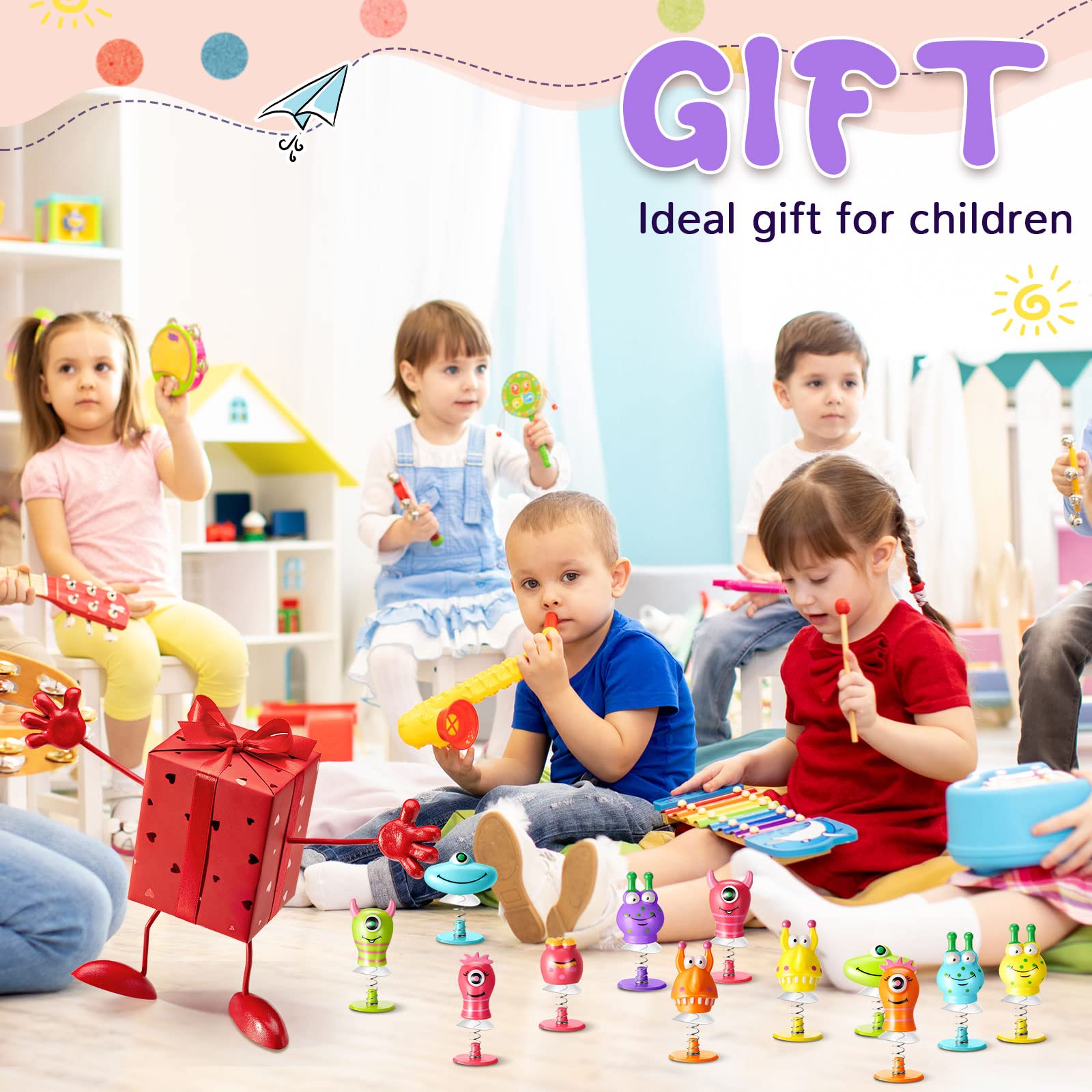 Deekin 48-piece Big Eye Animal Spring Launcher Toy Set - Bouncy Jumping Toys for Boys and Girls, Suitable for Classroom Prizes and Goodie Bag Fillers, Includes 6 Styles
